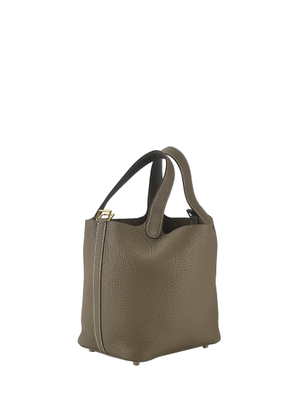 HERMES - Picotin PM Picotin 18 Etoupe Clemence Gold Hardware