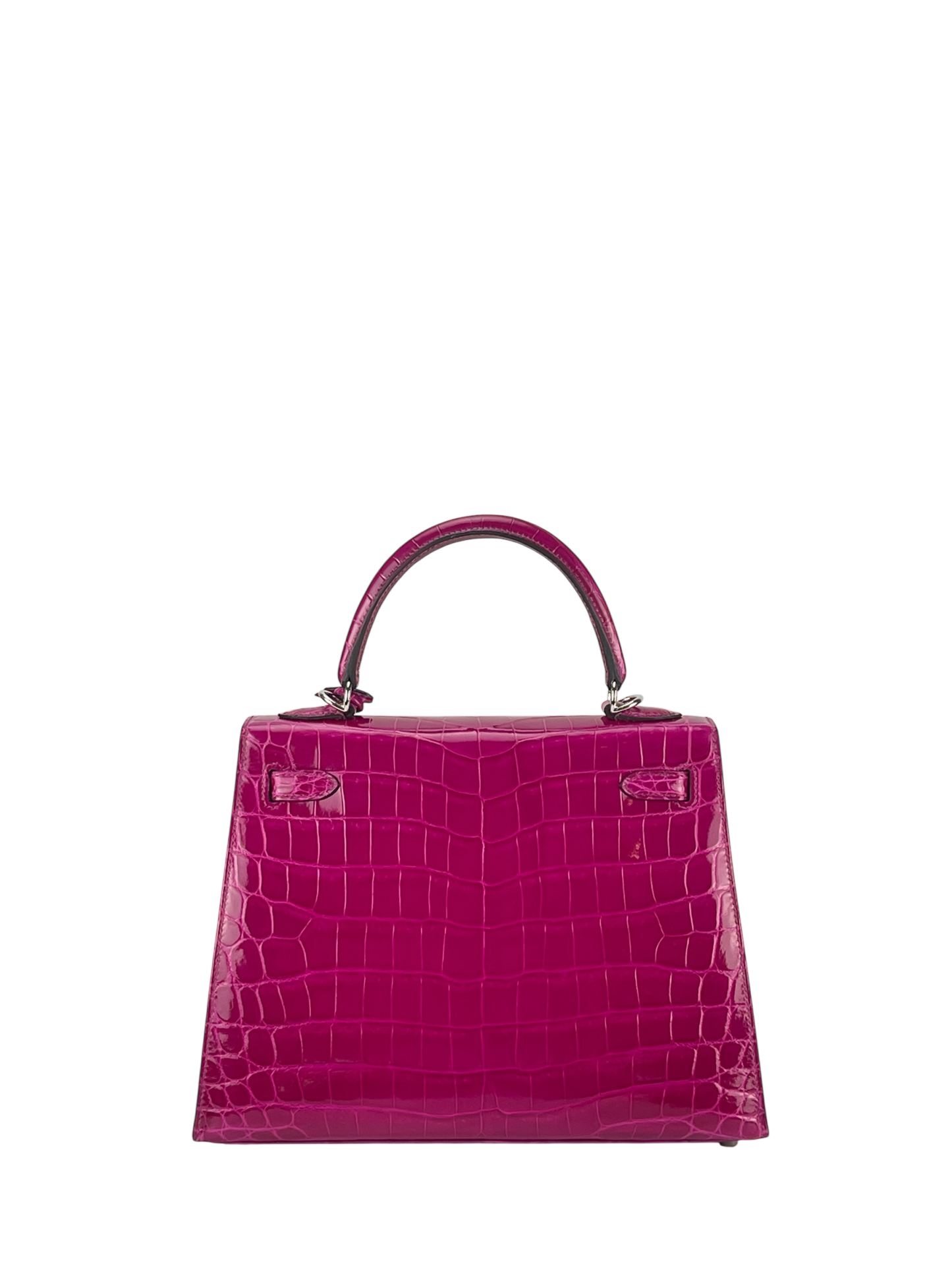 HERMES - Kelly 25 Rose Purple Niloticus Palladium Hardware