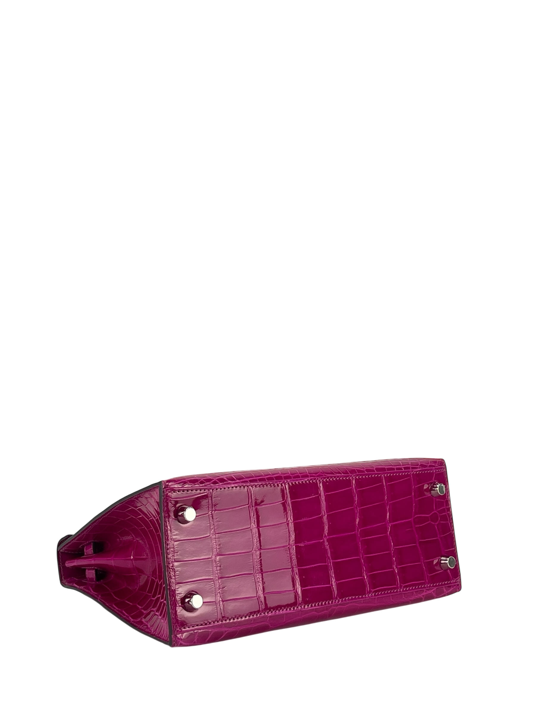 HERMES - Kelly 25 Rose Purple Niloticus Palladium Hardware
