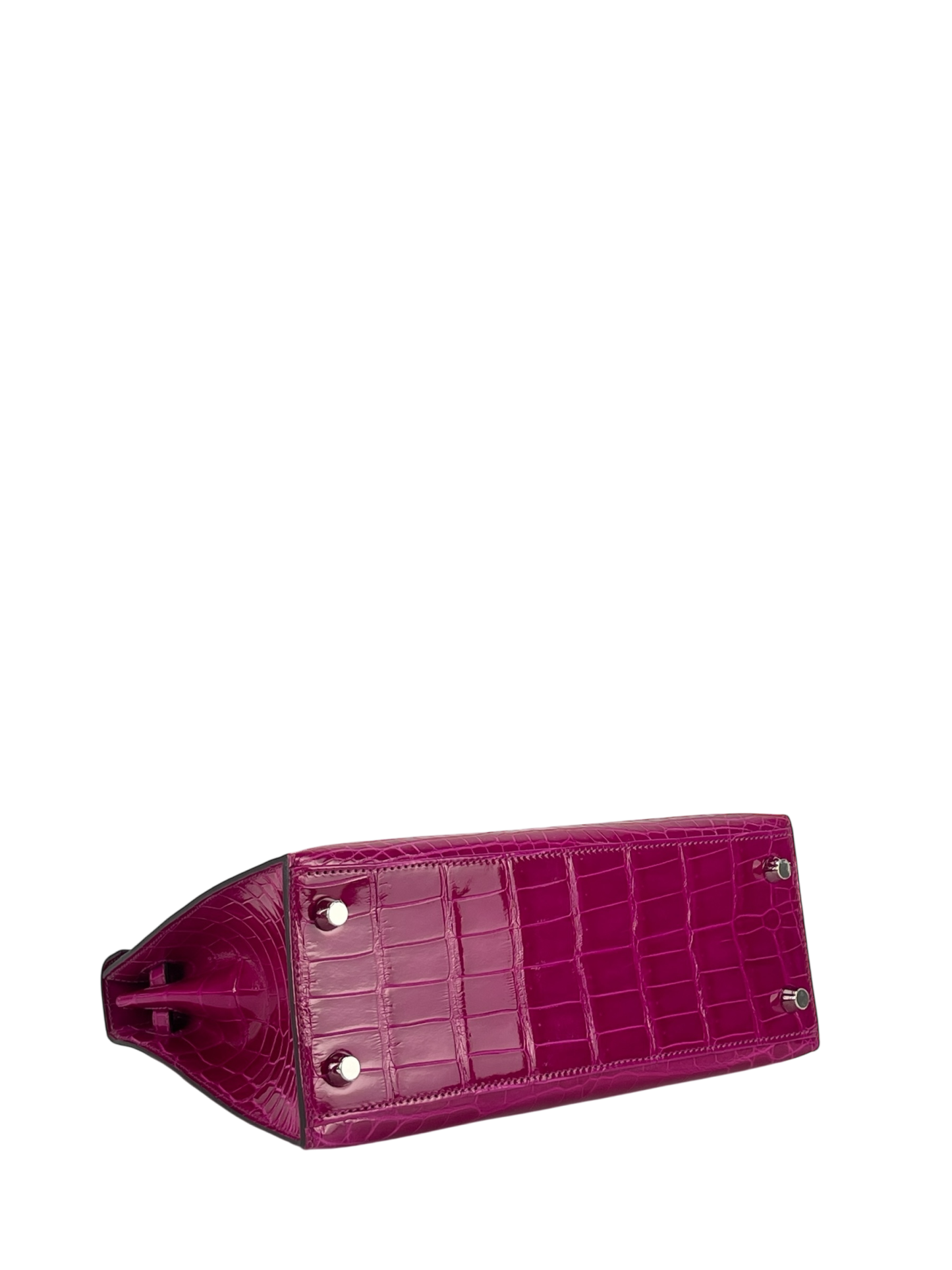 HERMES - Kelly 25 Rose Purple Niloticus Palladium Hardware
