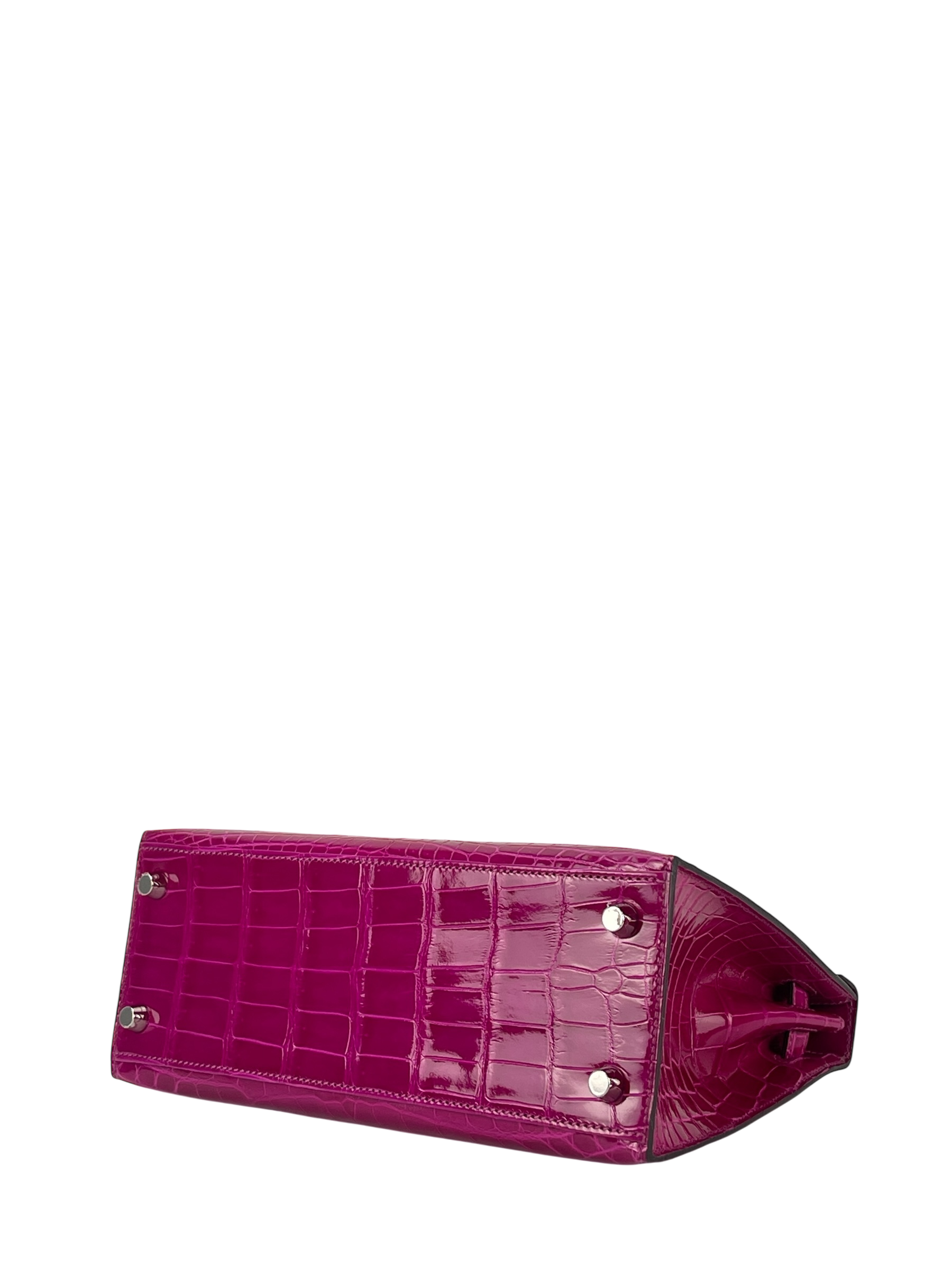 HERMES - Kelly 25 Rose Purple Niloticus Palladium Hardware