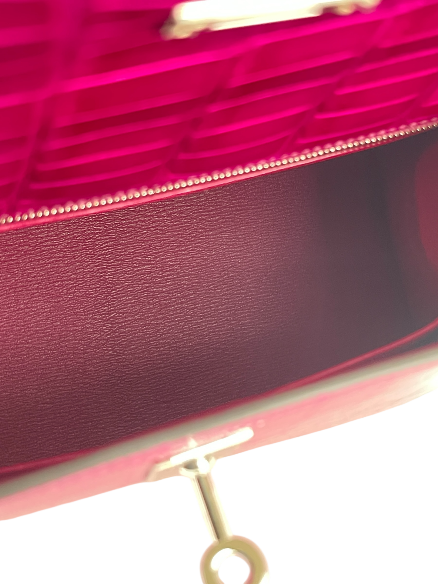 HERMES - Kelly 25 Rose Purple Niloticus Palladium Hardware