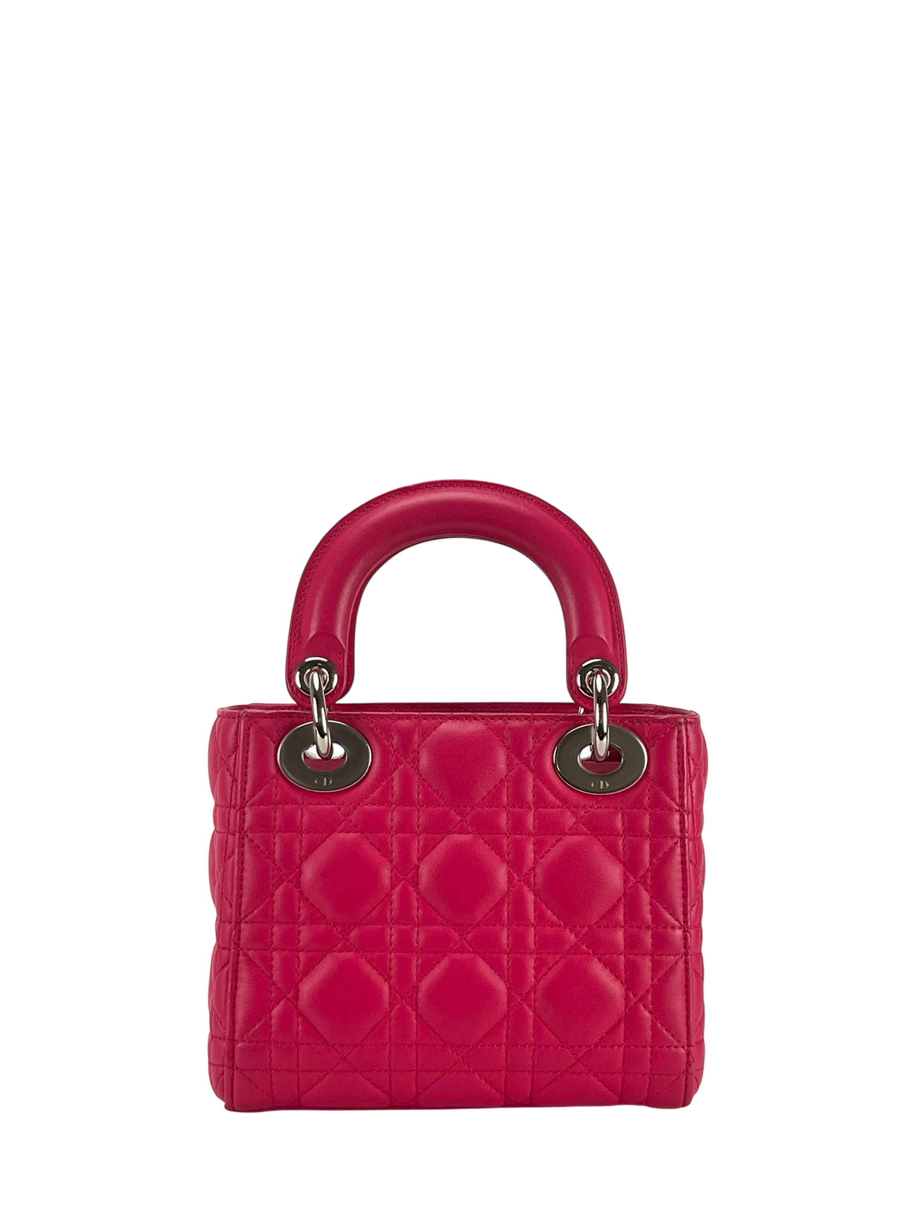 CHRISTIAN DIOR - Lady Dior 2Way Hand Bag Sliver Hardware Pink