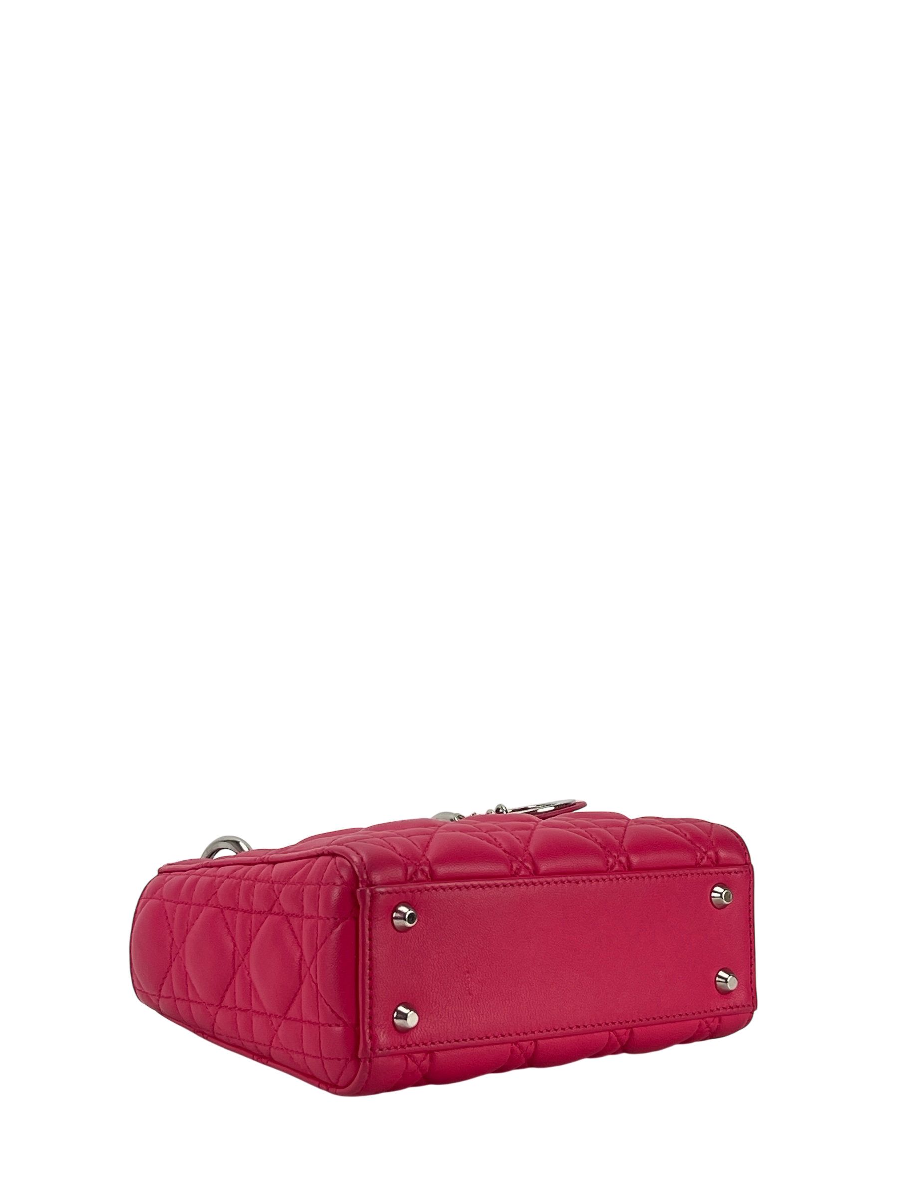 CHRISTIAN DIOR - Lady Dior 2Way Hand Bag Sliver Hardware Pink