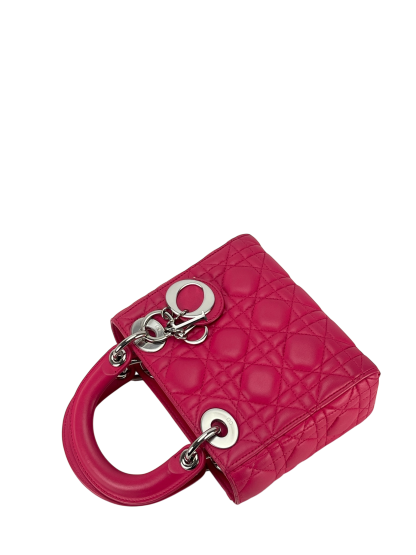 CHRISTIAN DIOR - Lady Dior 2Way Hand Bag Sliver Hardware Pink