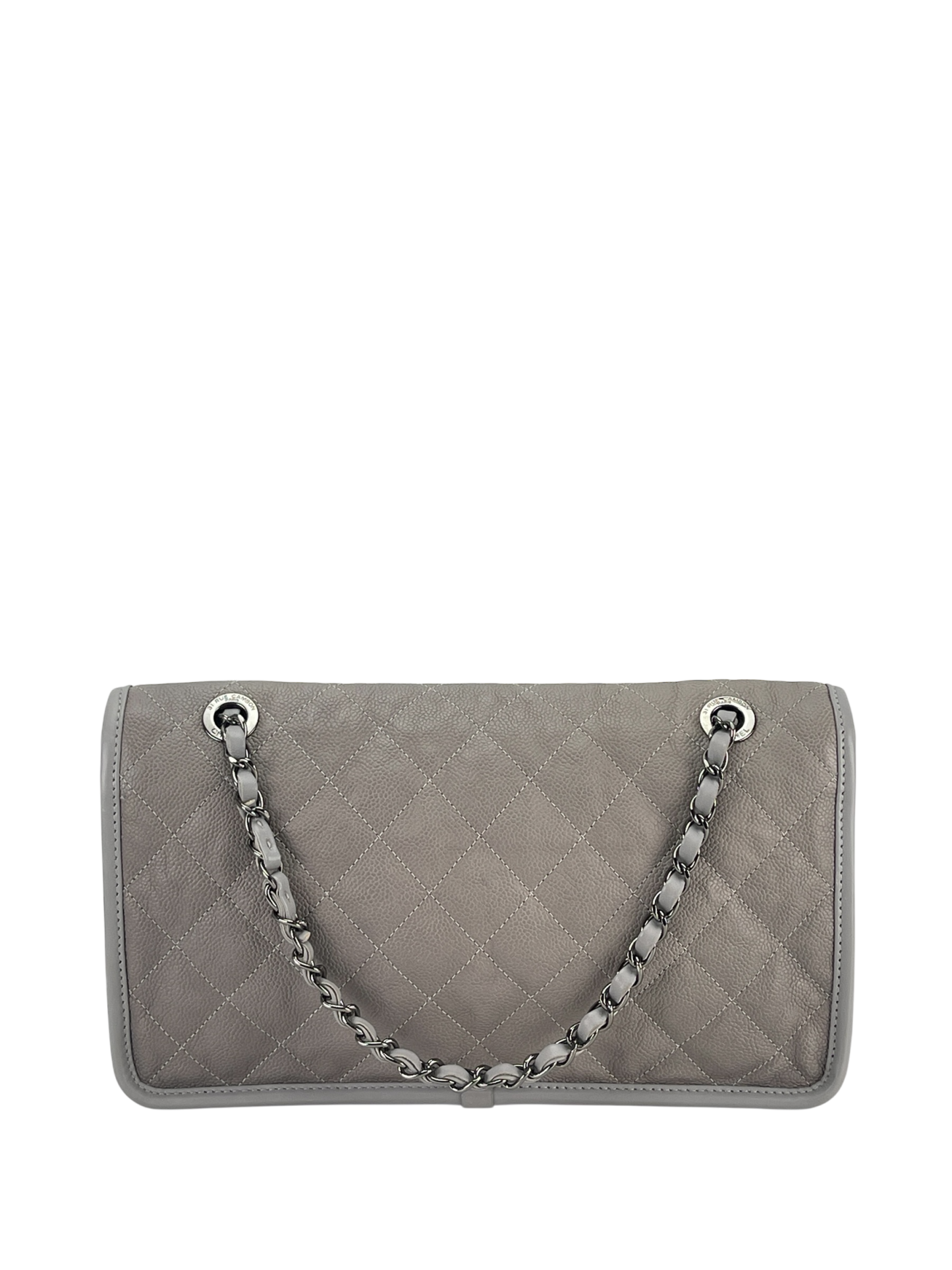 CHANEL - Grey Aged Caviar Medium French Riviera Flap Bag