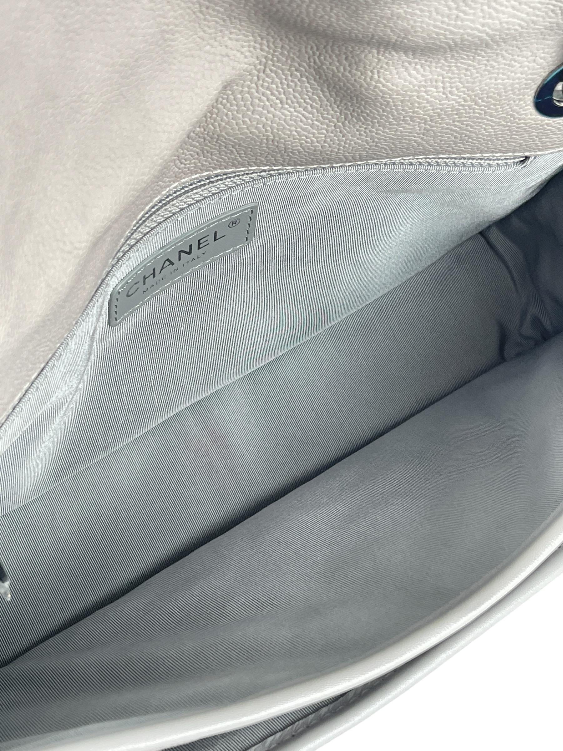 CHANEL - Grey Aged Caviar Medium French Riviera Flap Bag