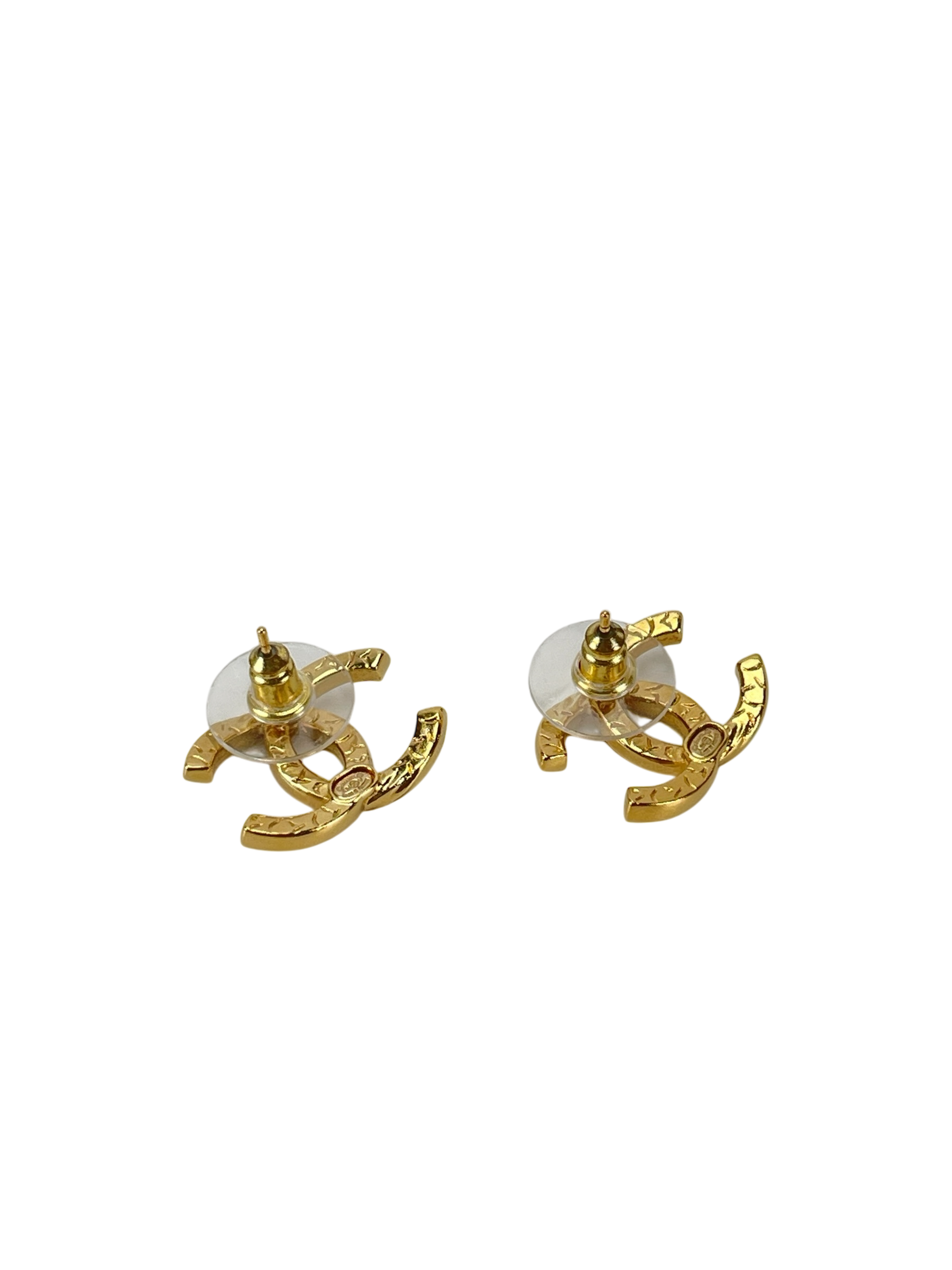 CHANEL - 24V Gold Tone CC Rhinestone Earring