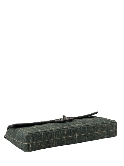 CHANEL -  Denim Chocolate Bar Quilted East West Flap