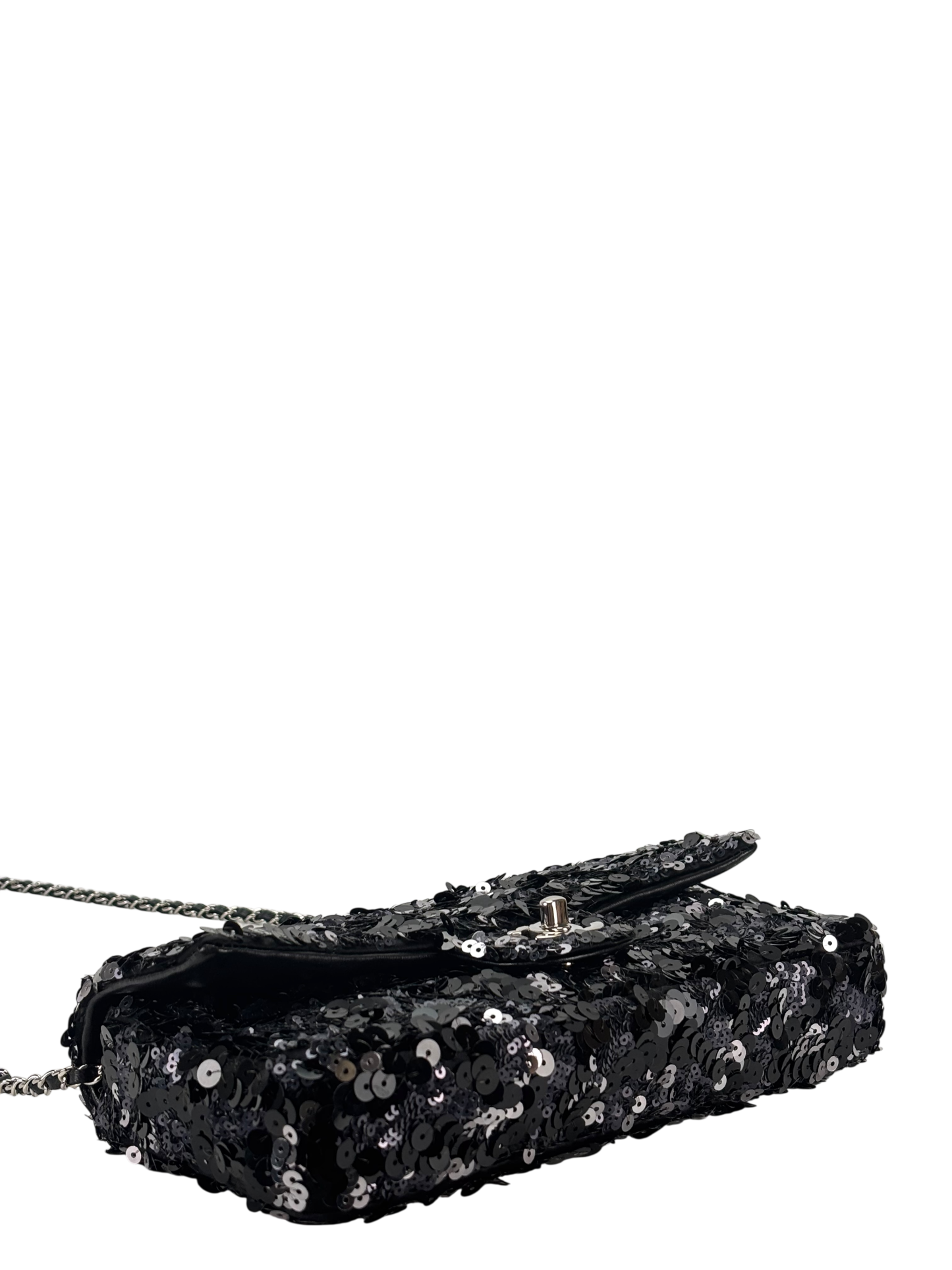CHANEL -  Sequins Black East West Flap Bag