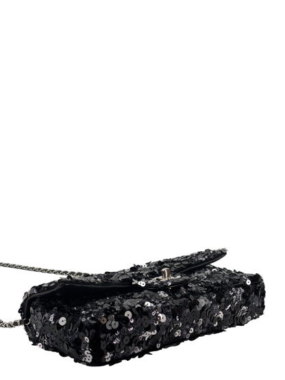 CHANEL -  Sequins Black East West Flap Bag