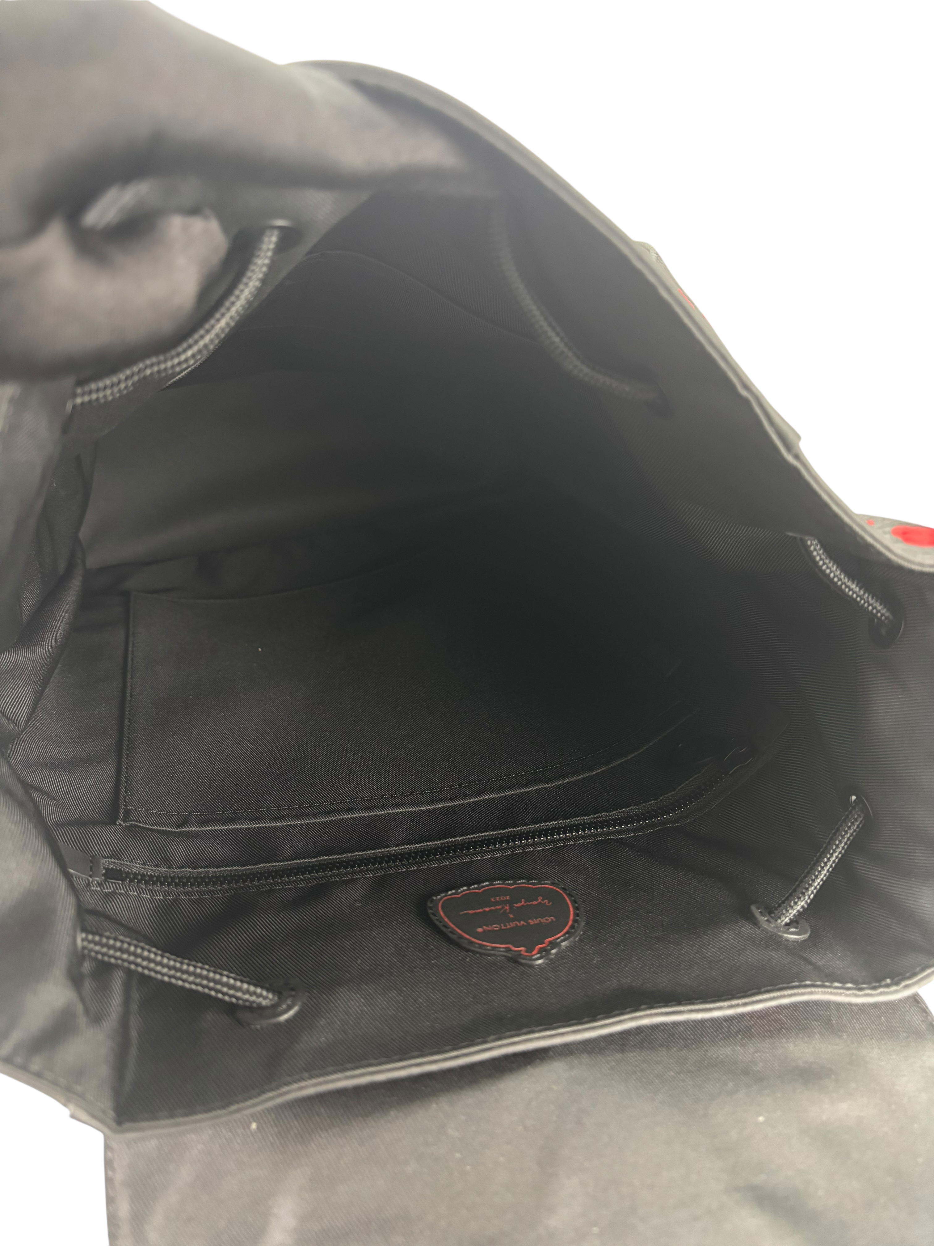 LOUIS VUITTON - LV x YK Yayoi Kusama Black Red Leather Backpack