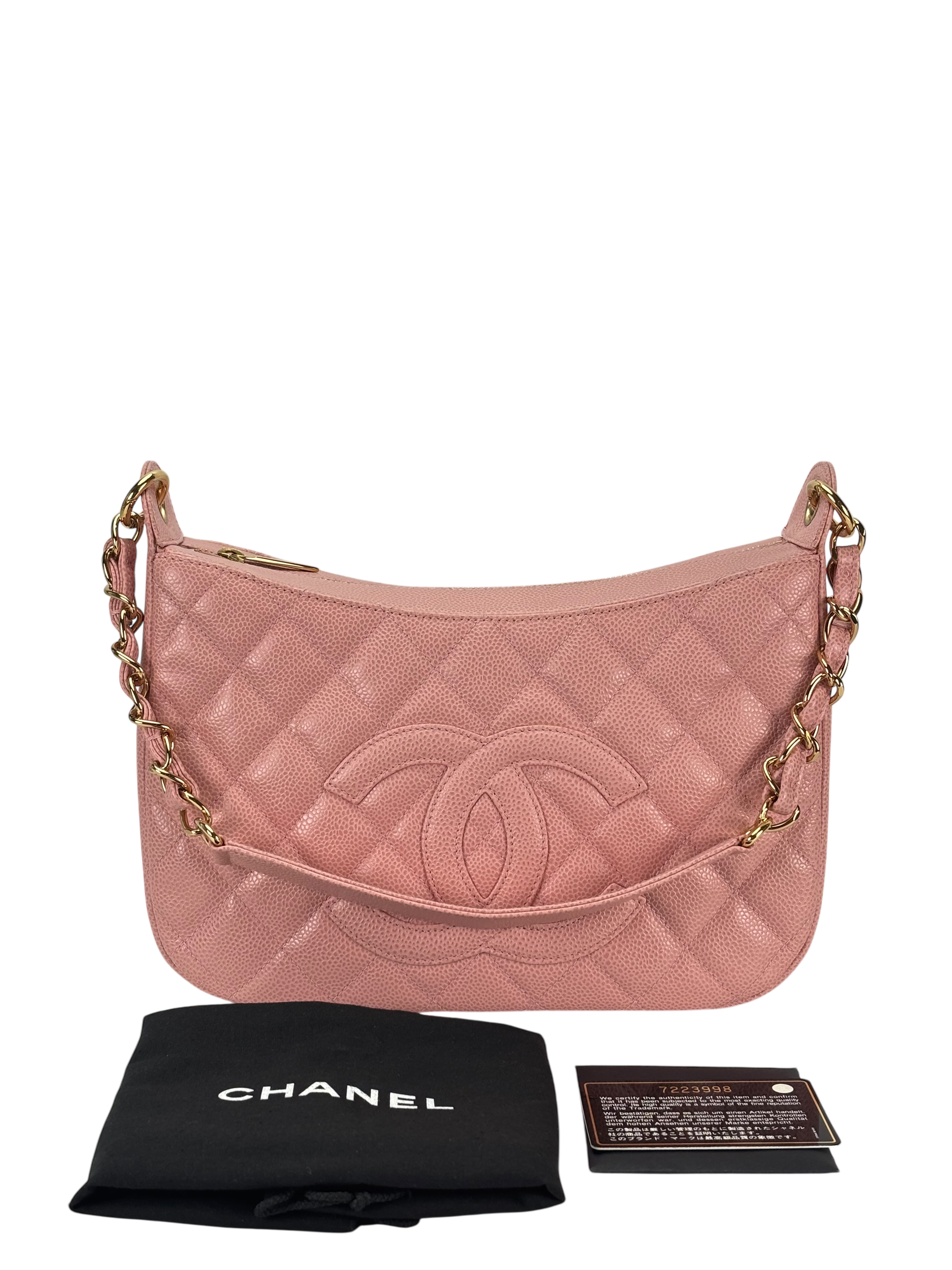 CHANEL -  Coco MarkPink Caviar Matelasse Shoulder Bag