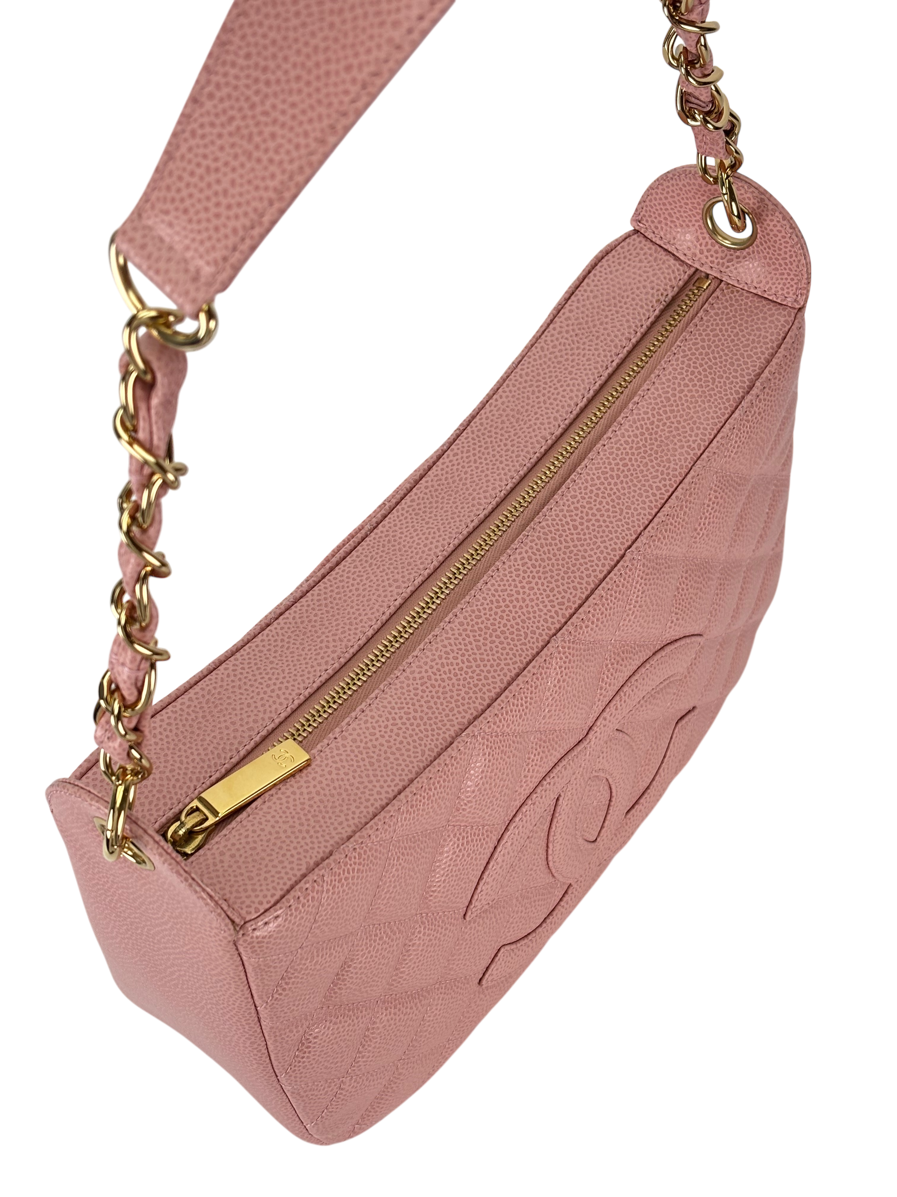 CHANEL -  Coco MarkPink Caviar Matelasse Shoulder Bag