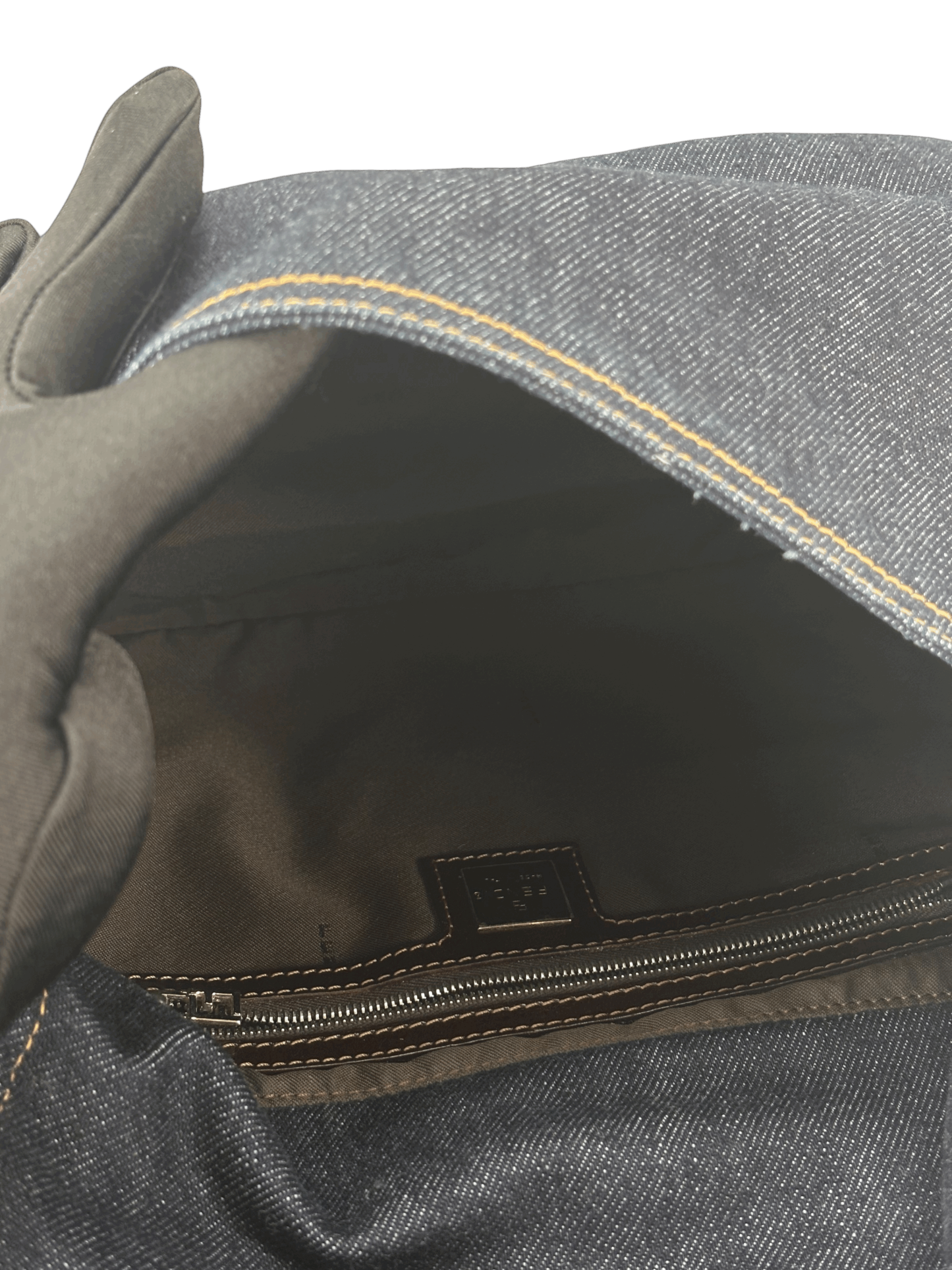 FENDI - Denim Baguette Handbag Silver Hardware