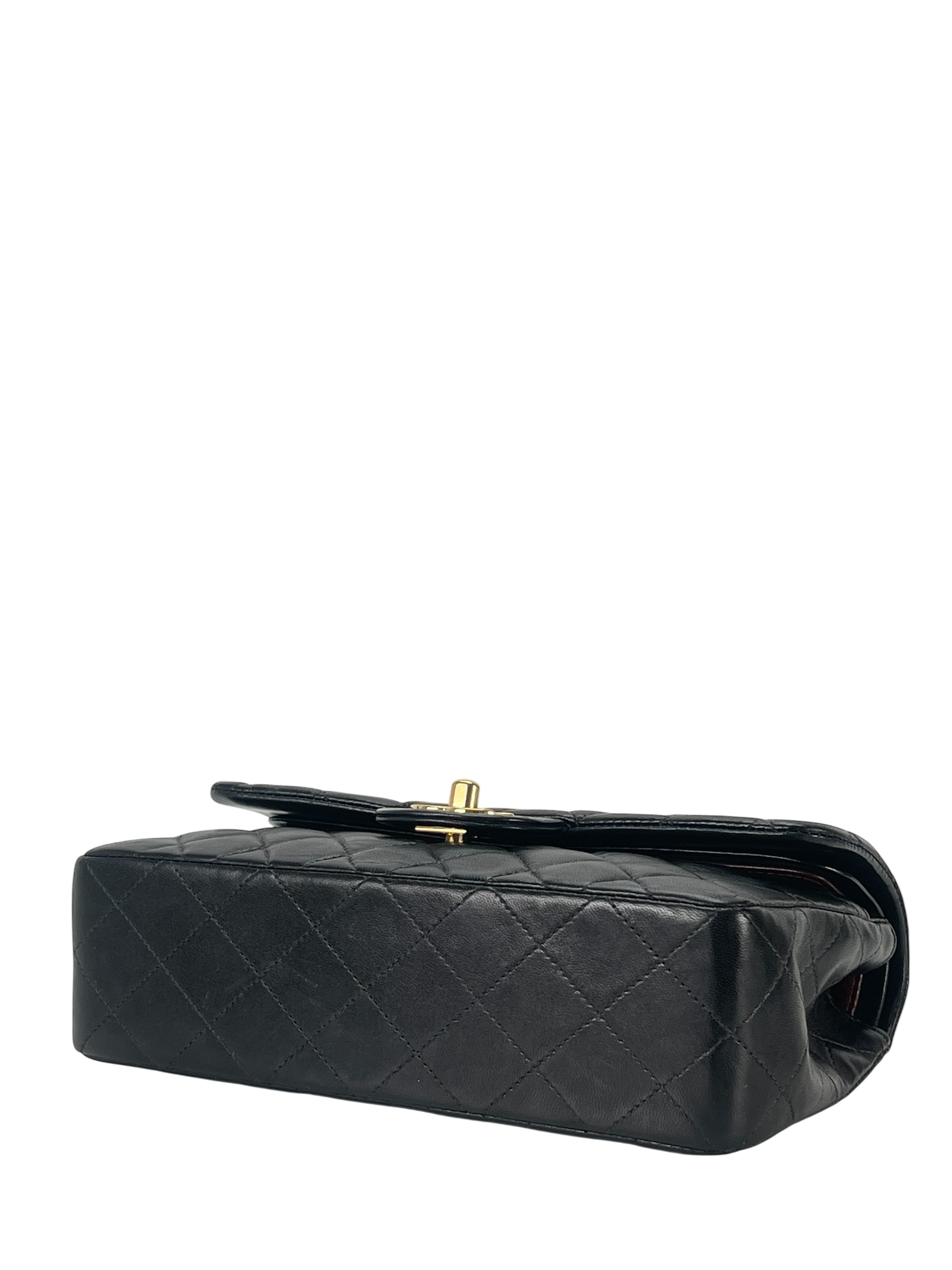 CHANEL - Small Classic Double Flap Bag Black Gold Hardware (CF23)