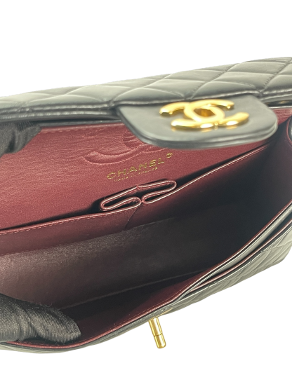 CHANEL - Small Classic Double Flap Bag Black Gold Hardware (CF23)