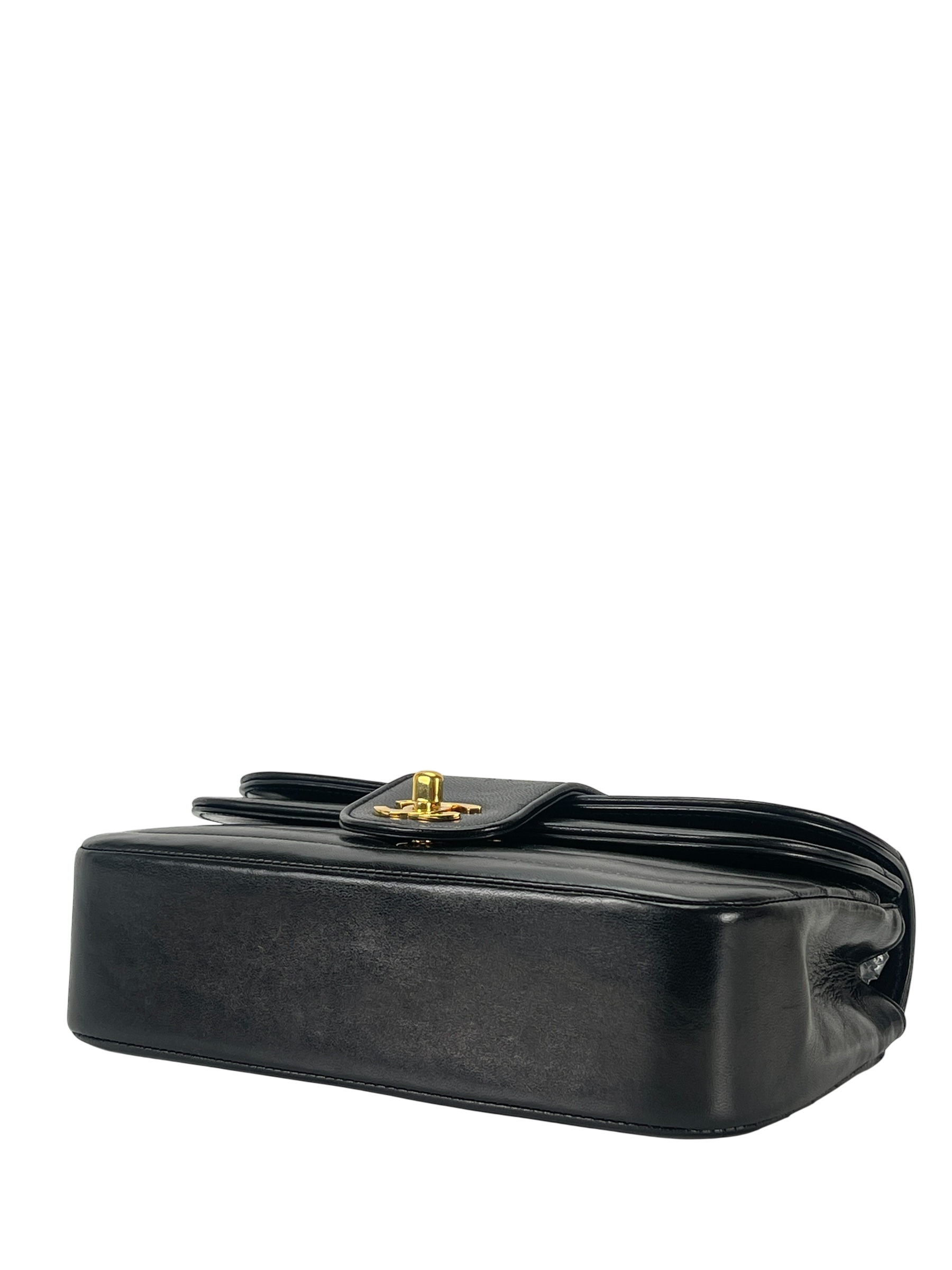 CHANEL - Black Lambskin Mademoiselle Chain Shoulder Bag