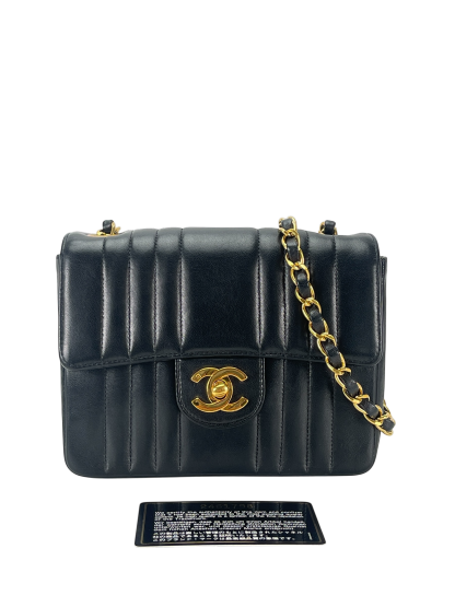 CHANEL - Black Lambskin Mini Square Flap Bag 17 