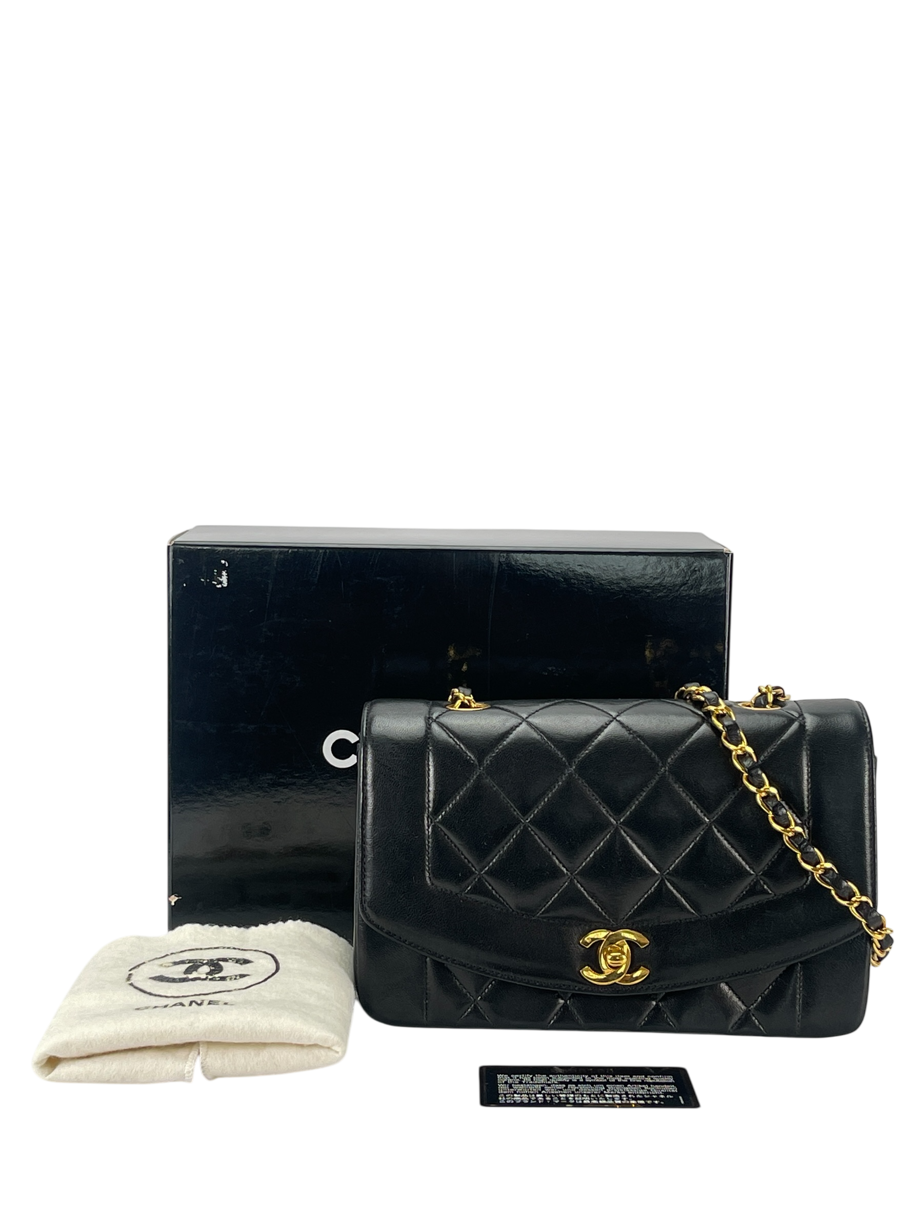 CHANEL - Black Lambskin Small Diana Shoulder Bag