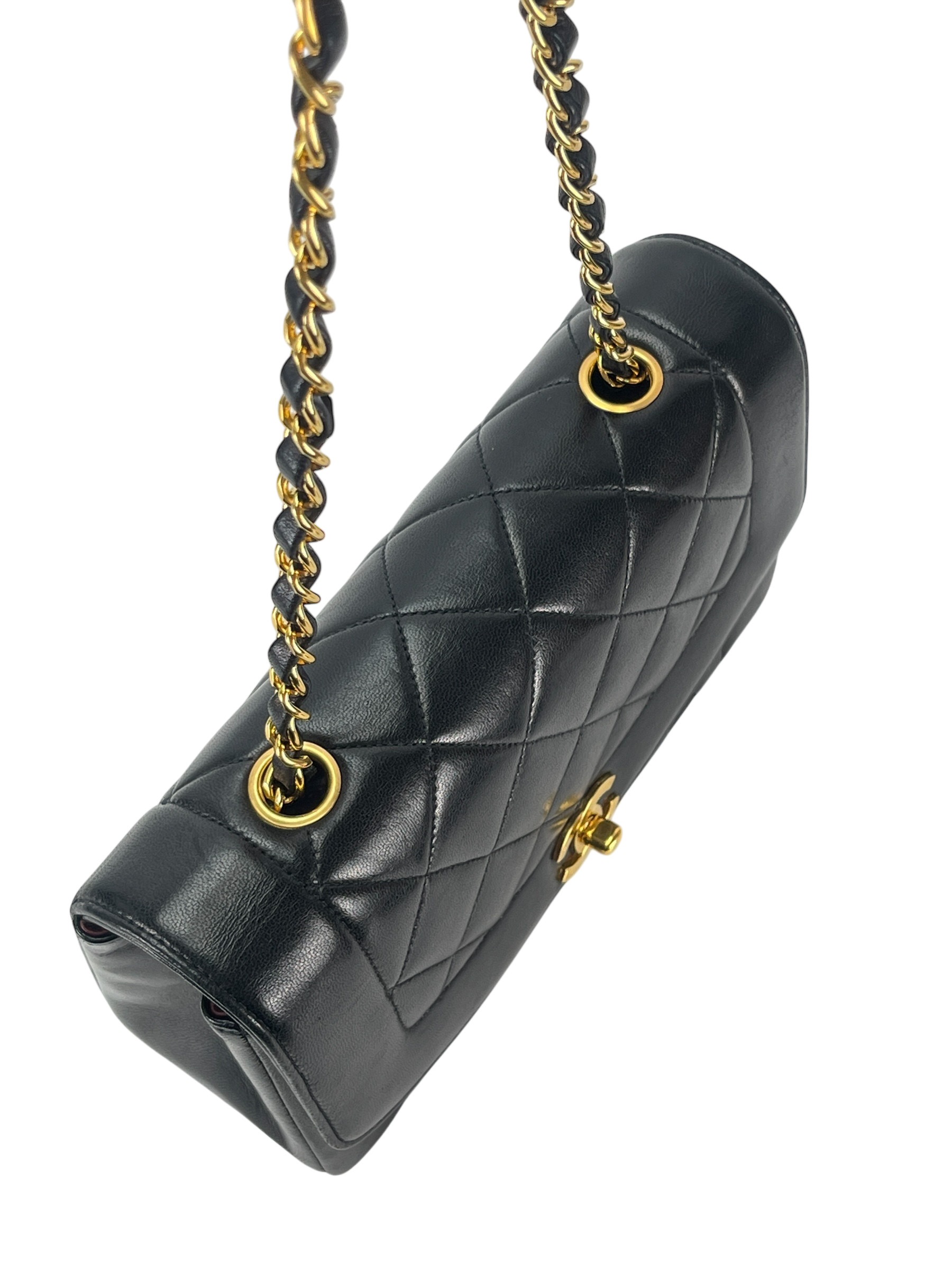 CHANEL - Black Lambskin Small Diana Shoulder Bag