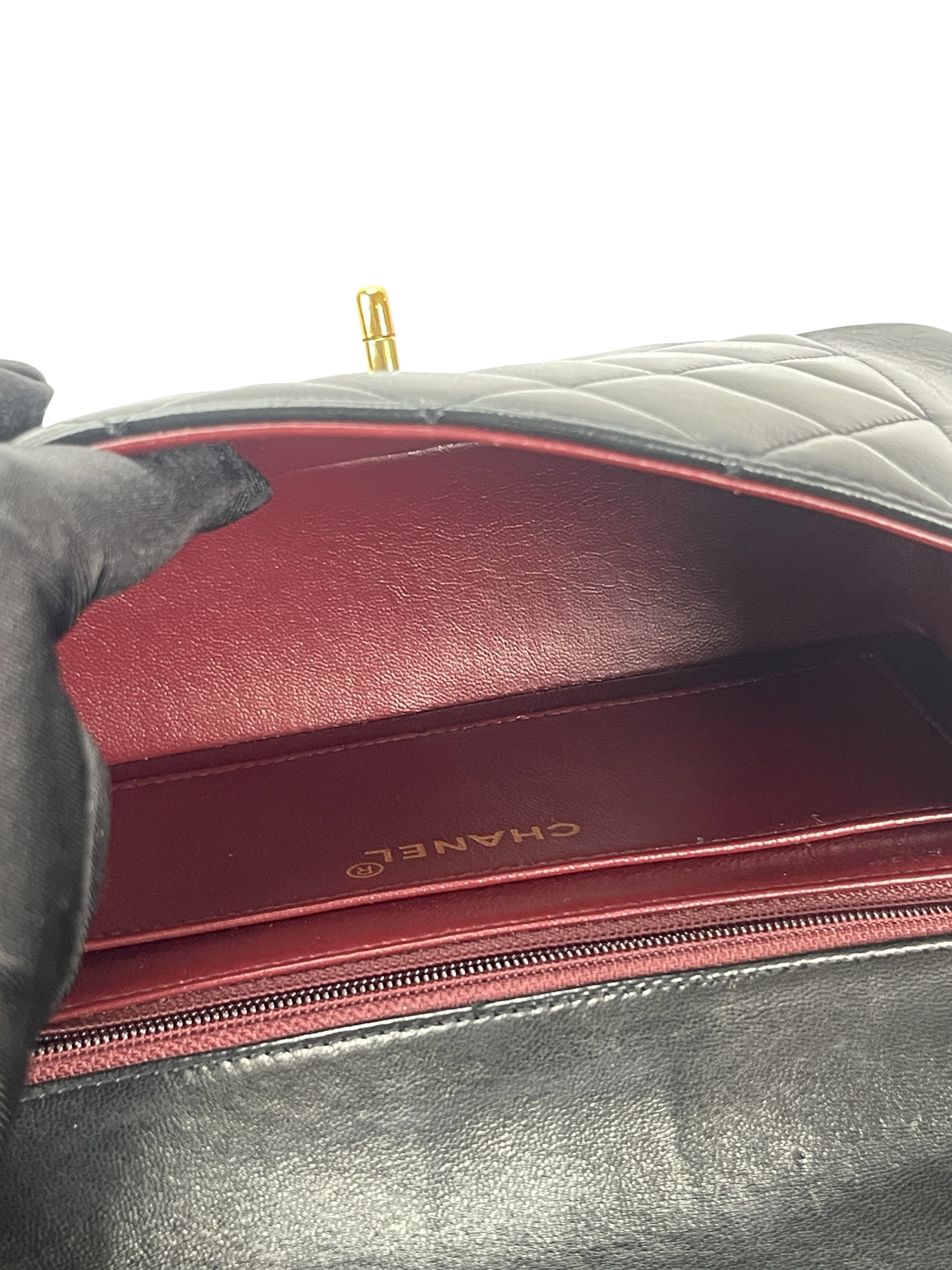 CHANEL - Black Lambskin Small Diana Shoulder Bag