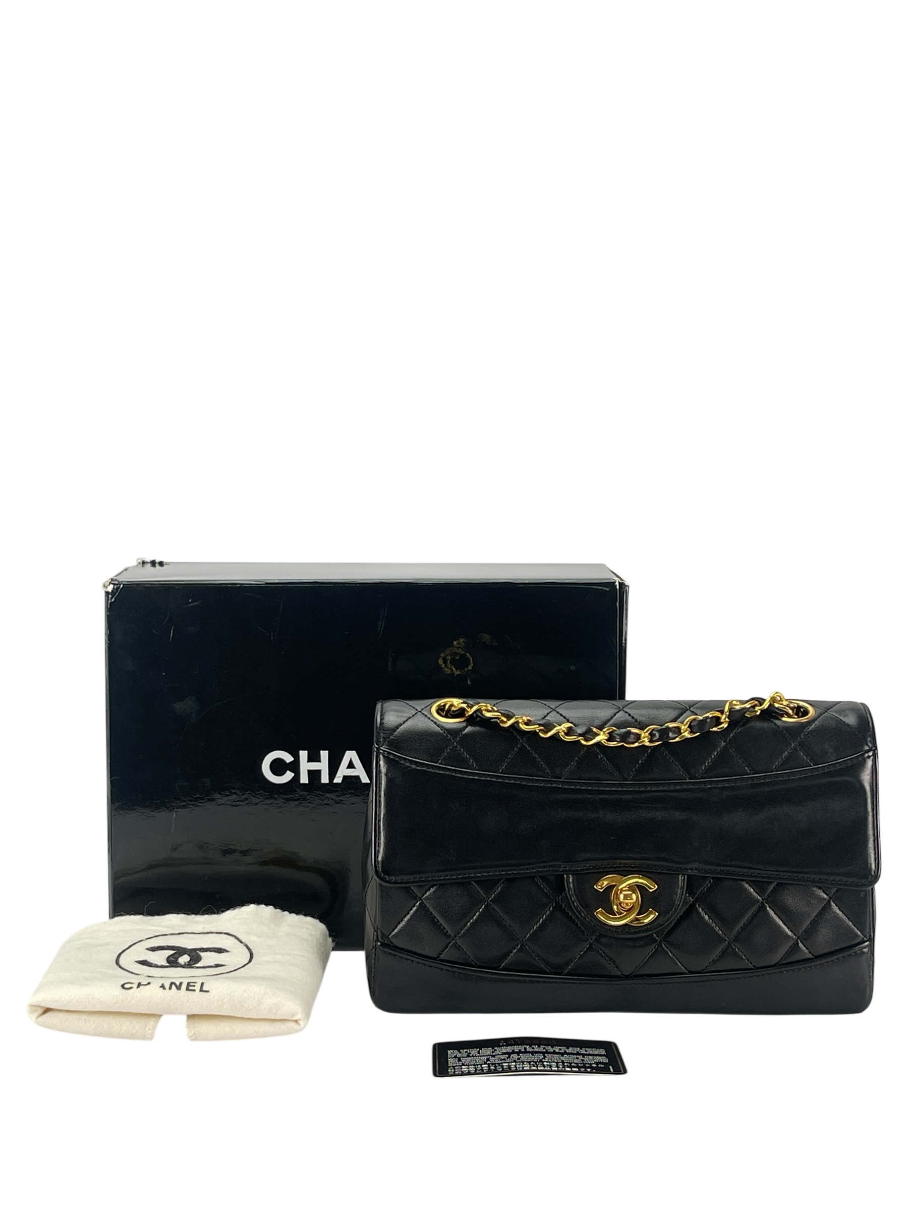 CHANEL - Lambskin Black Matelasse Coco Mark Chain Shoulder Bag