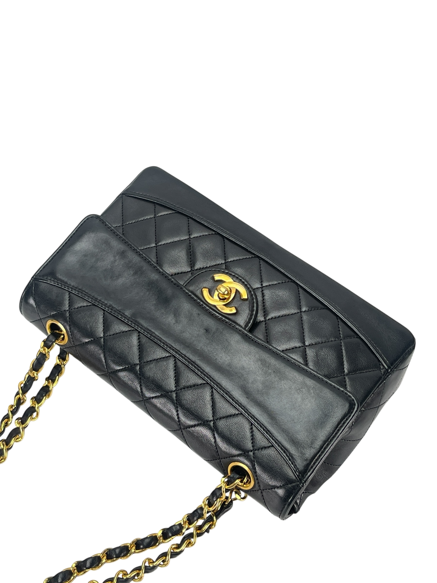 CHANEL - Lambskin Black Matelasse Coco Mark Chain Shoulder Bag