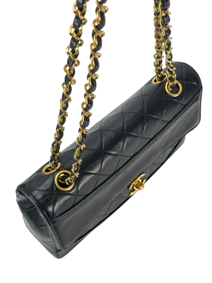 CHANEL - Lambskin Black Matelasse Coco Mark Chain Shoulder Bag