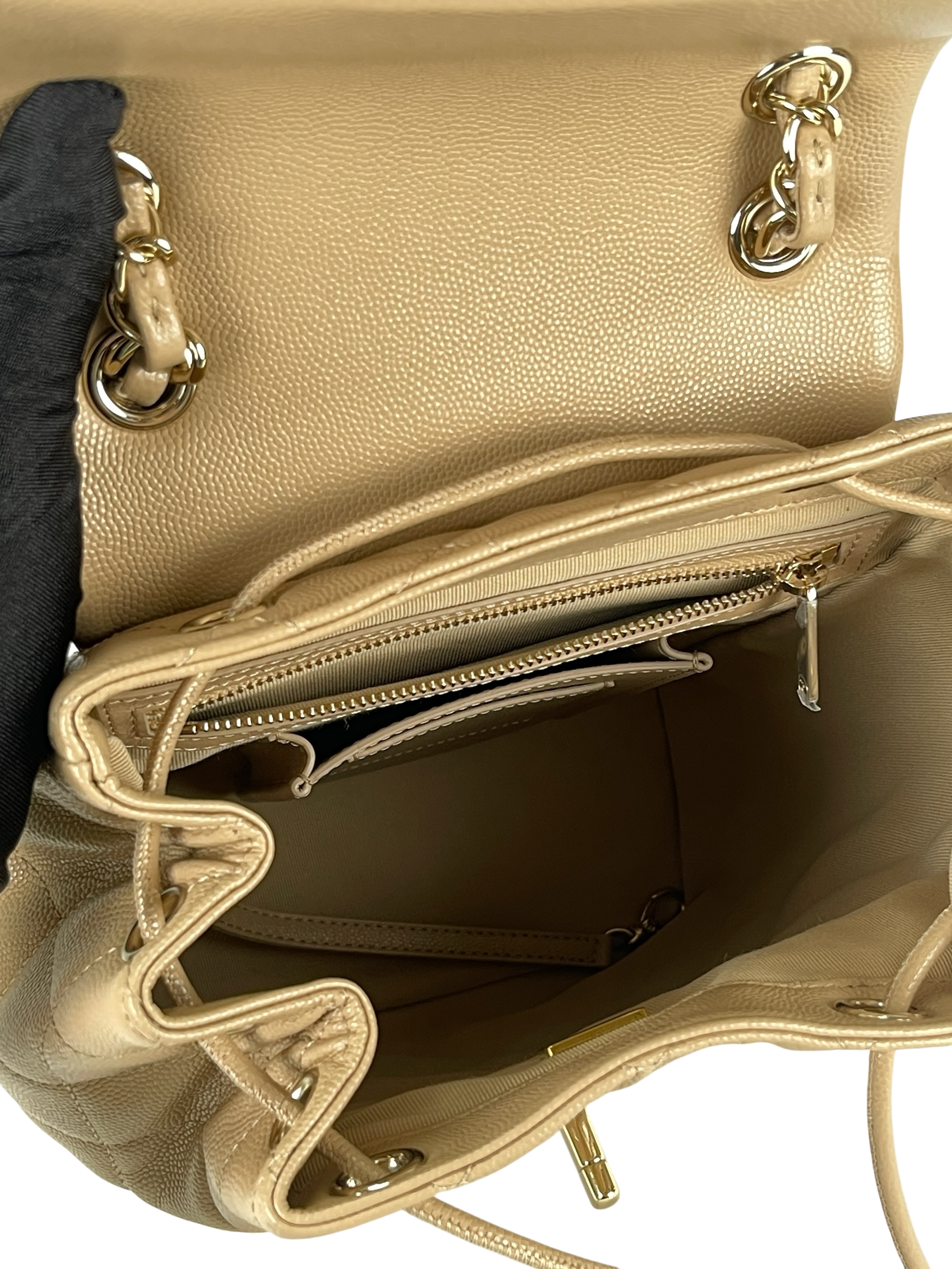 CHANEL - Beige Caviar Quilted Urban Spirit Backpack Bag