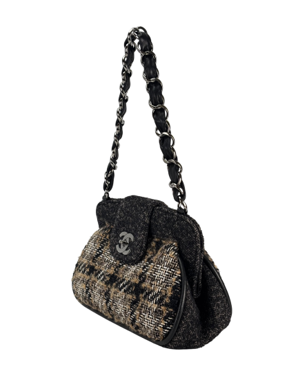 CHANEL - Brown Tweed 6th Chain Shoulder Bag