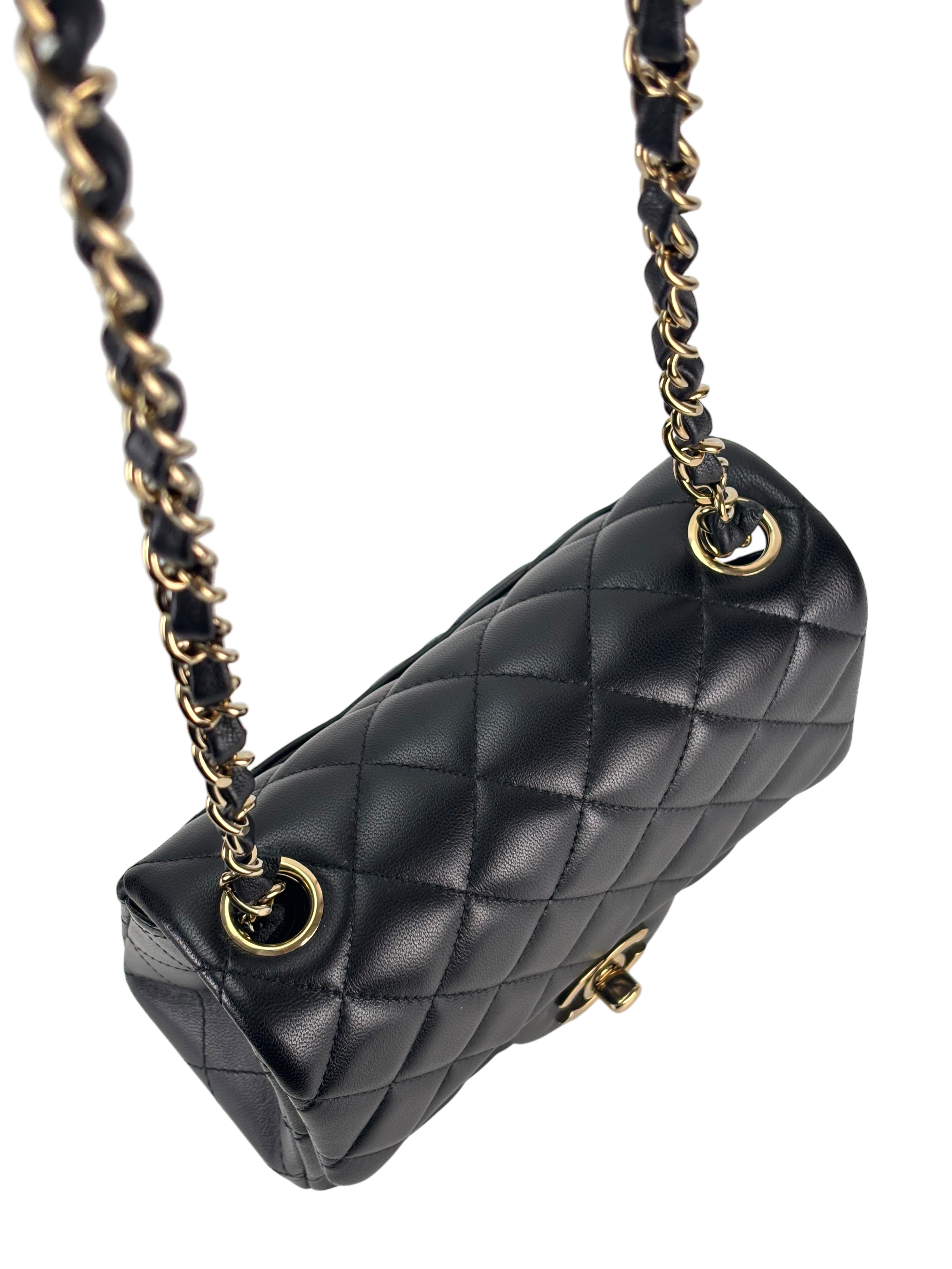 CHANEL - Black Lambskin Square 17 Shoulder Bag