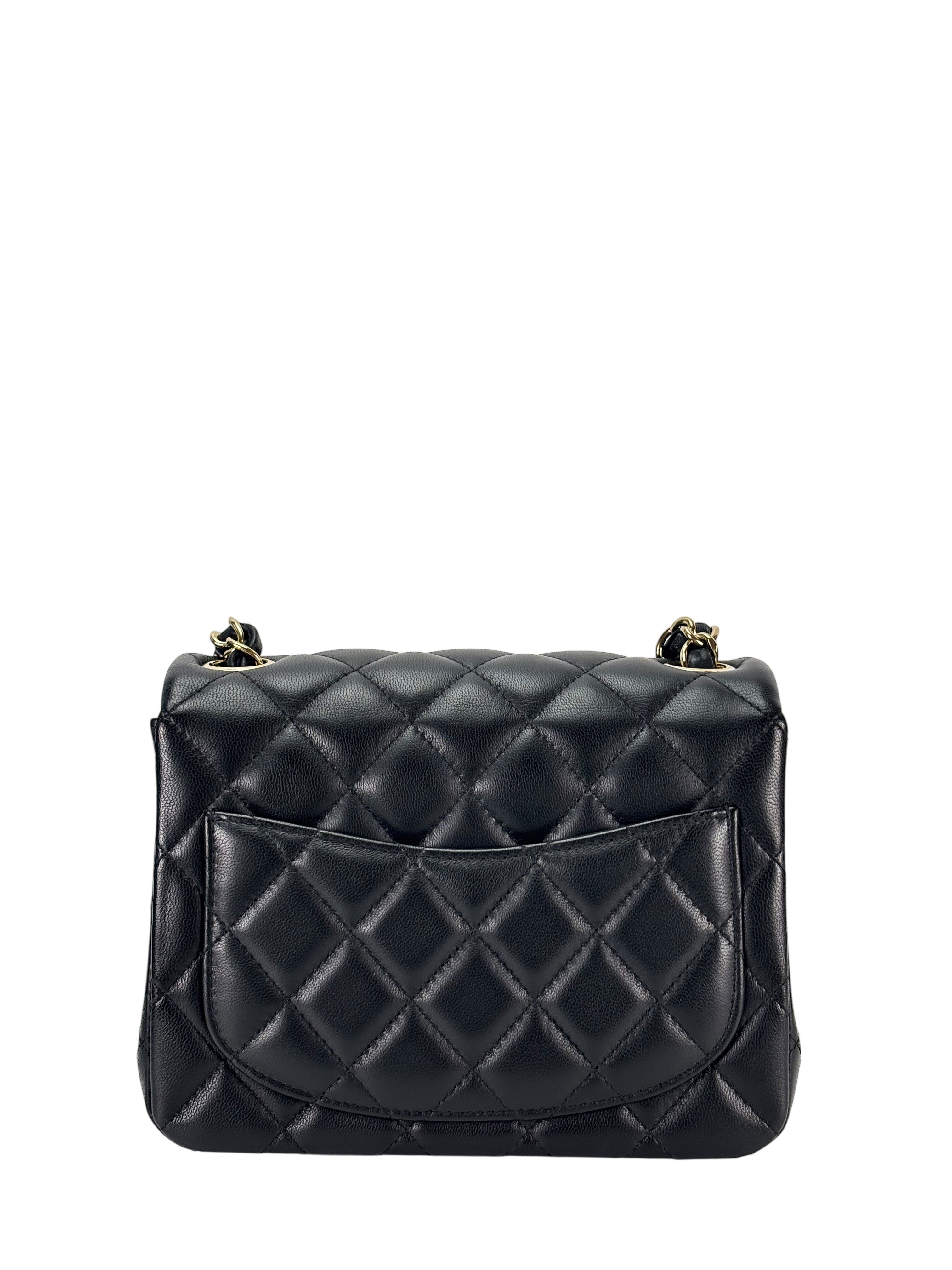 CHANEL - Black Lambskin Square 17 Shoulder Bag