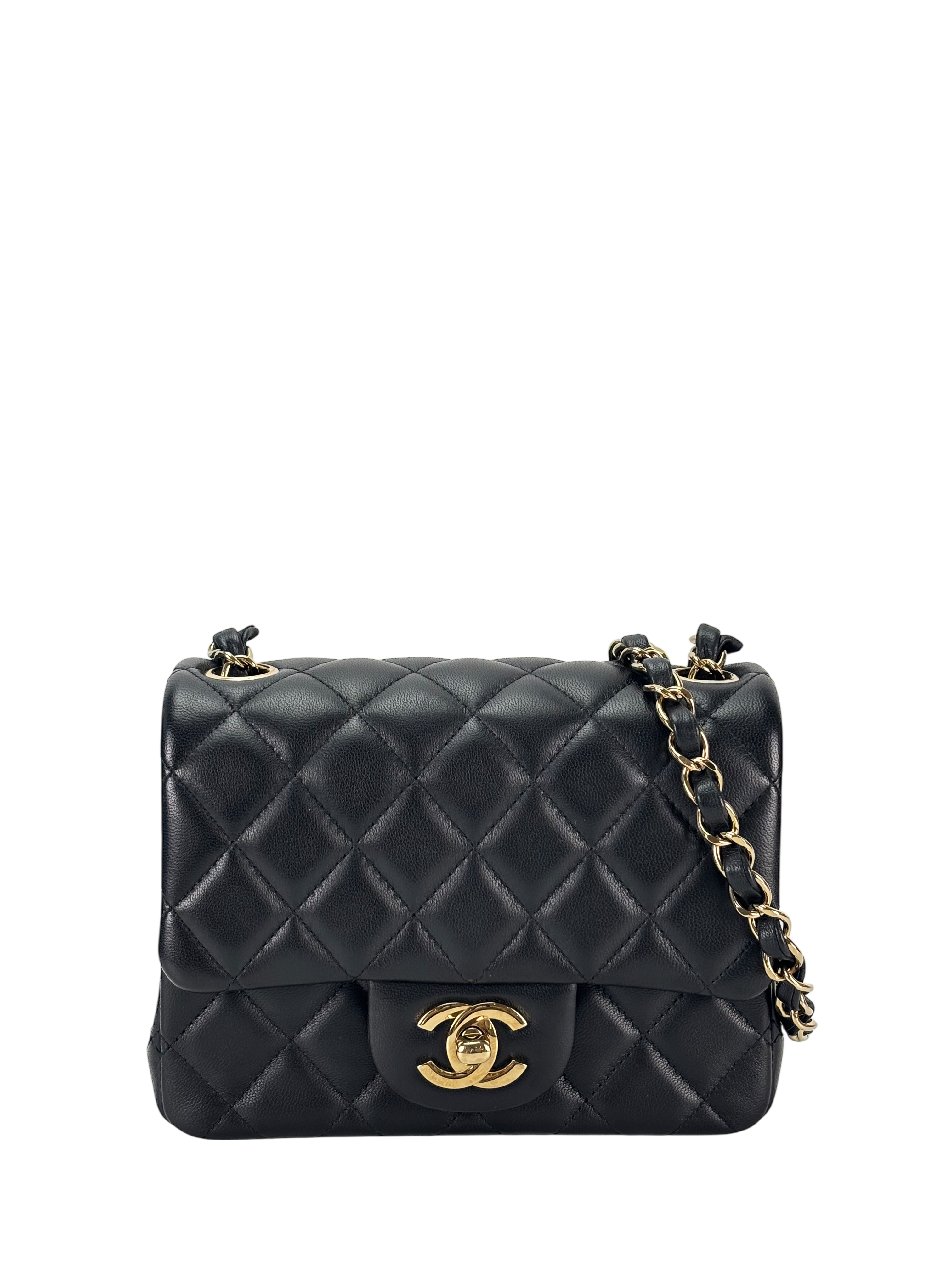 CHANEL - Black Lambskin Square 17 Shoulder Bag