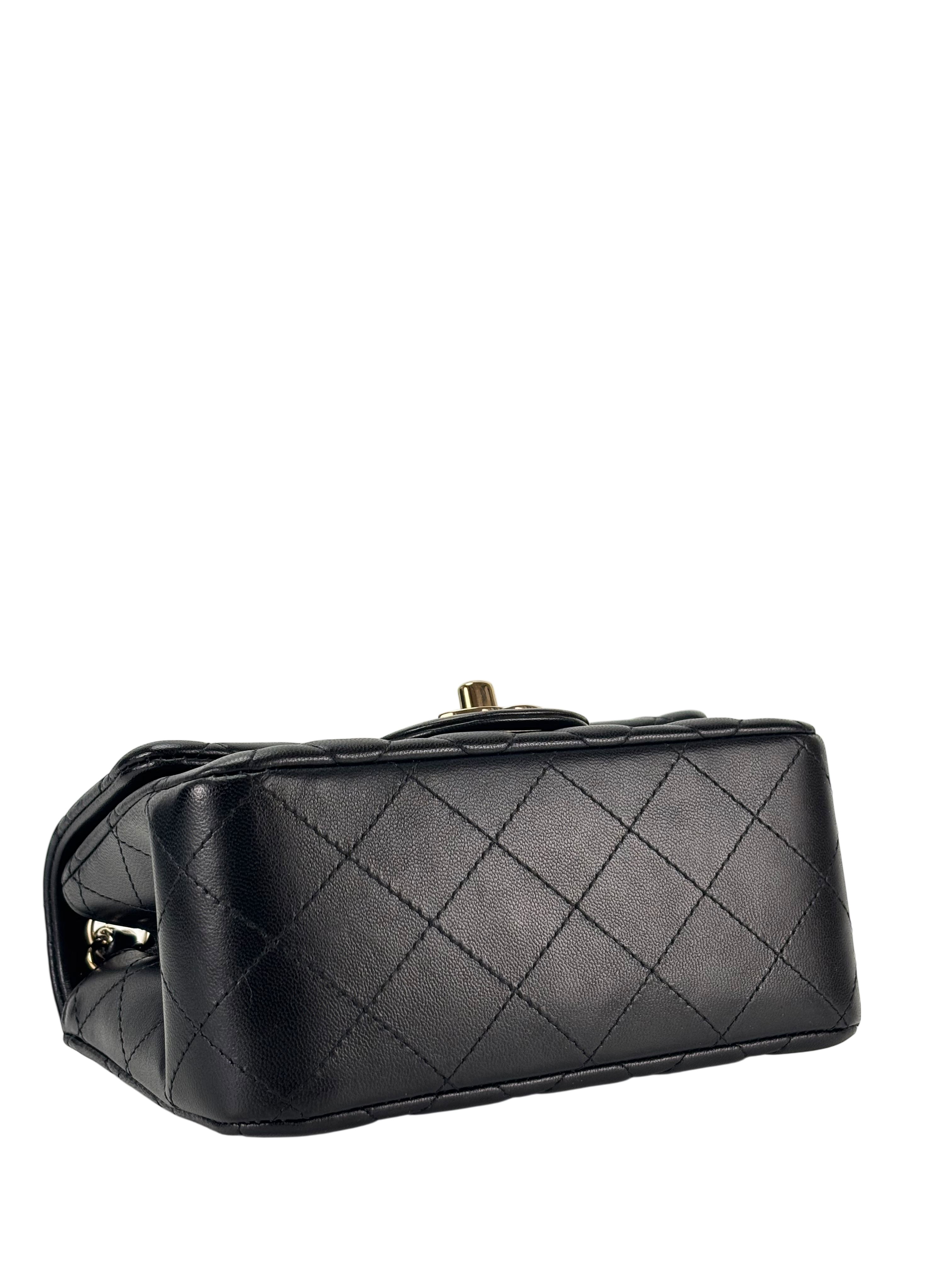 CHANEL - Black Lambskin Square 17 Shoulder Bag