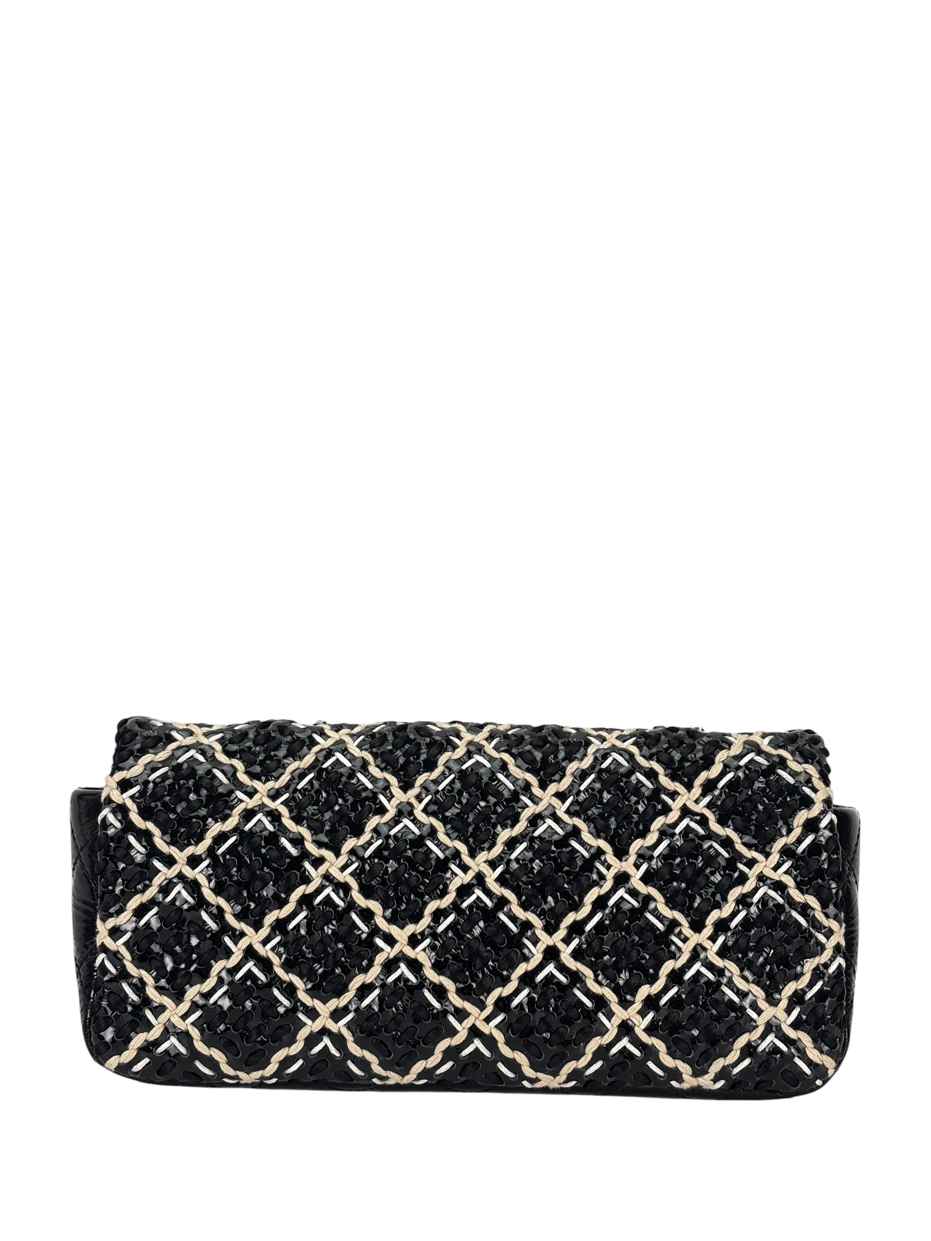 CHANEL - Black Patent Single Flap Chain Shoulder Bag