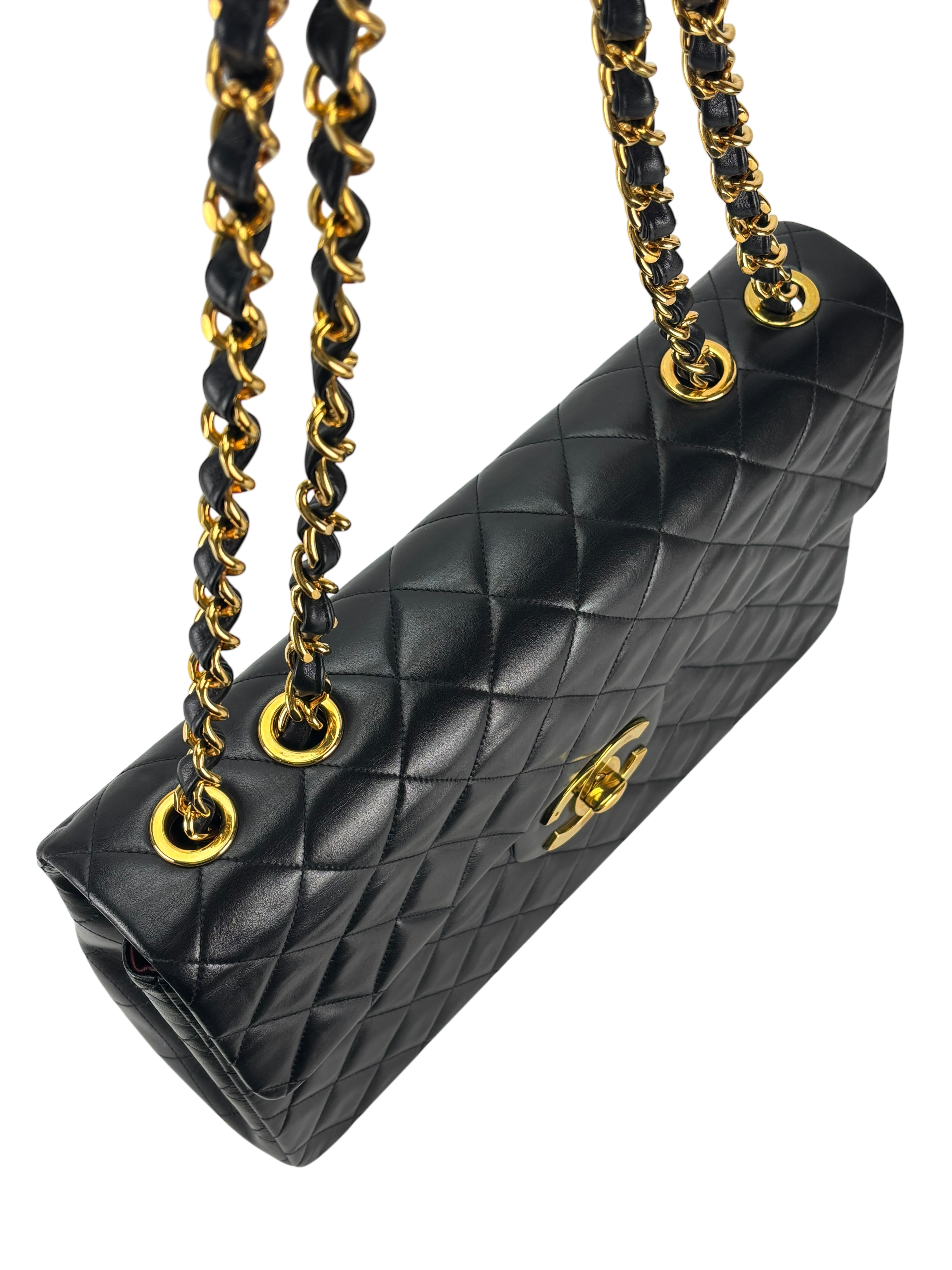 CHANEL - Black Lambskin Jumbo Flap Bag 34