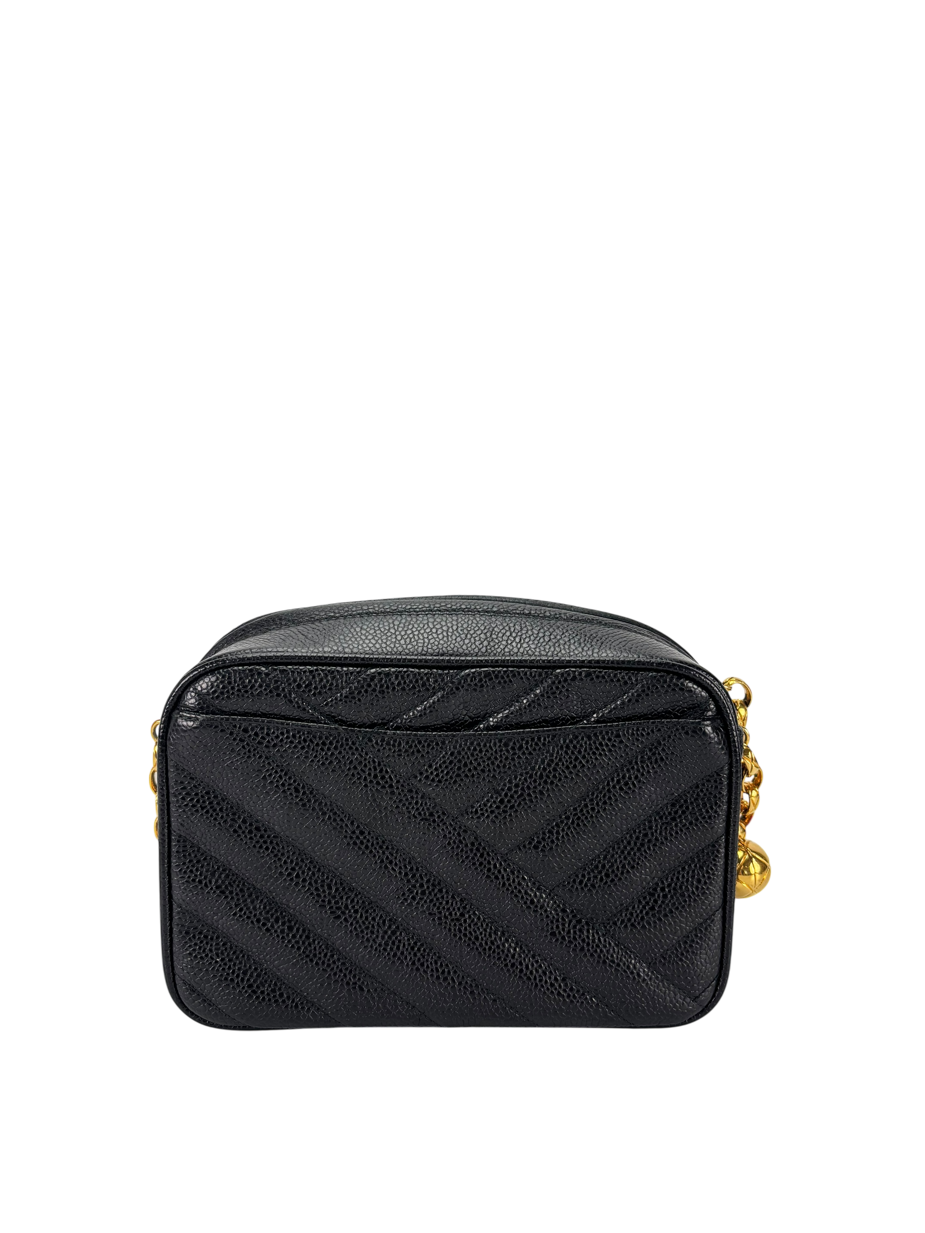 CHANEL - Black Caviar Coco Mark Chain Shoulder Bag