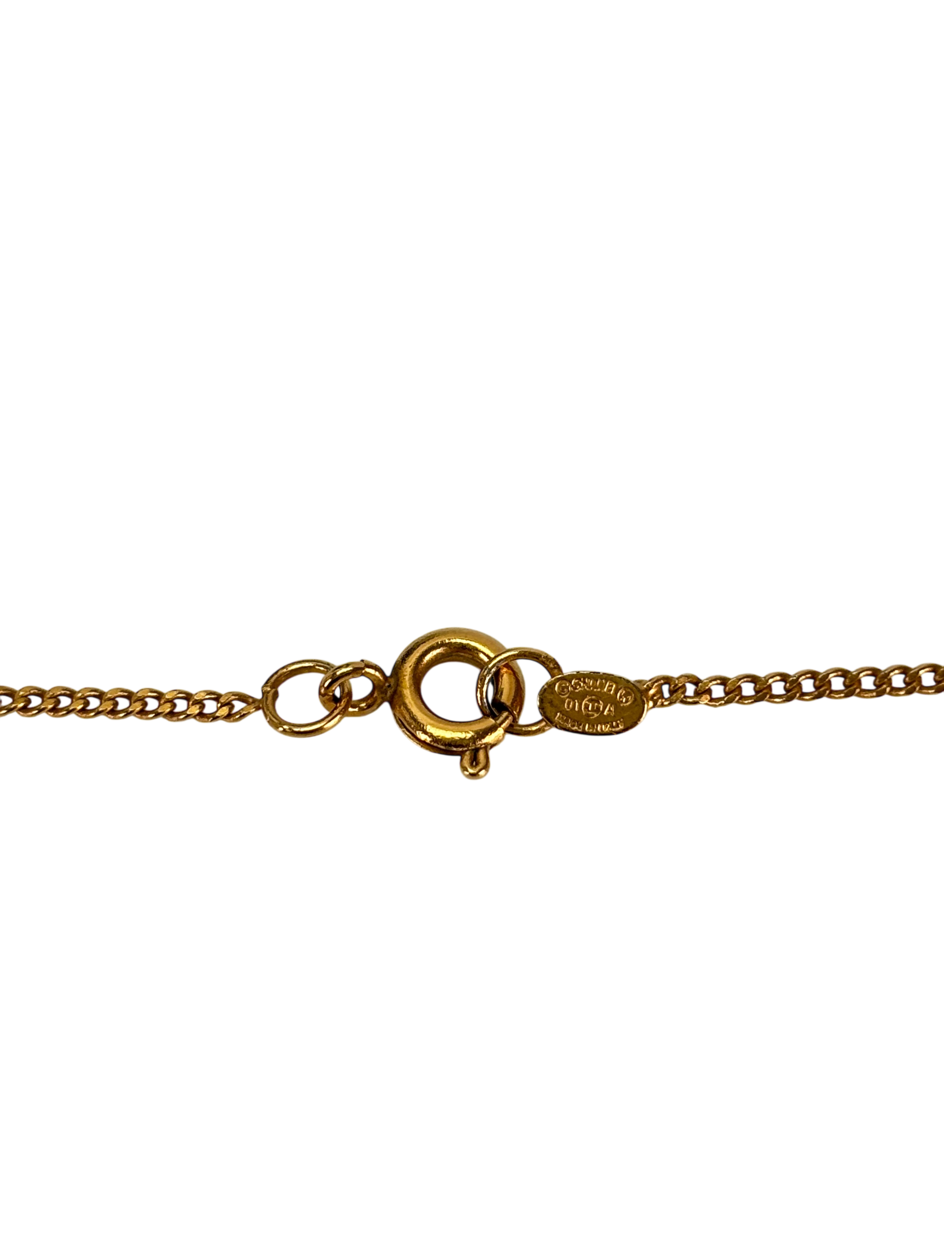 CHANEL - 01A Gold Coco Mark Wood Bar Necklace