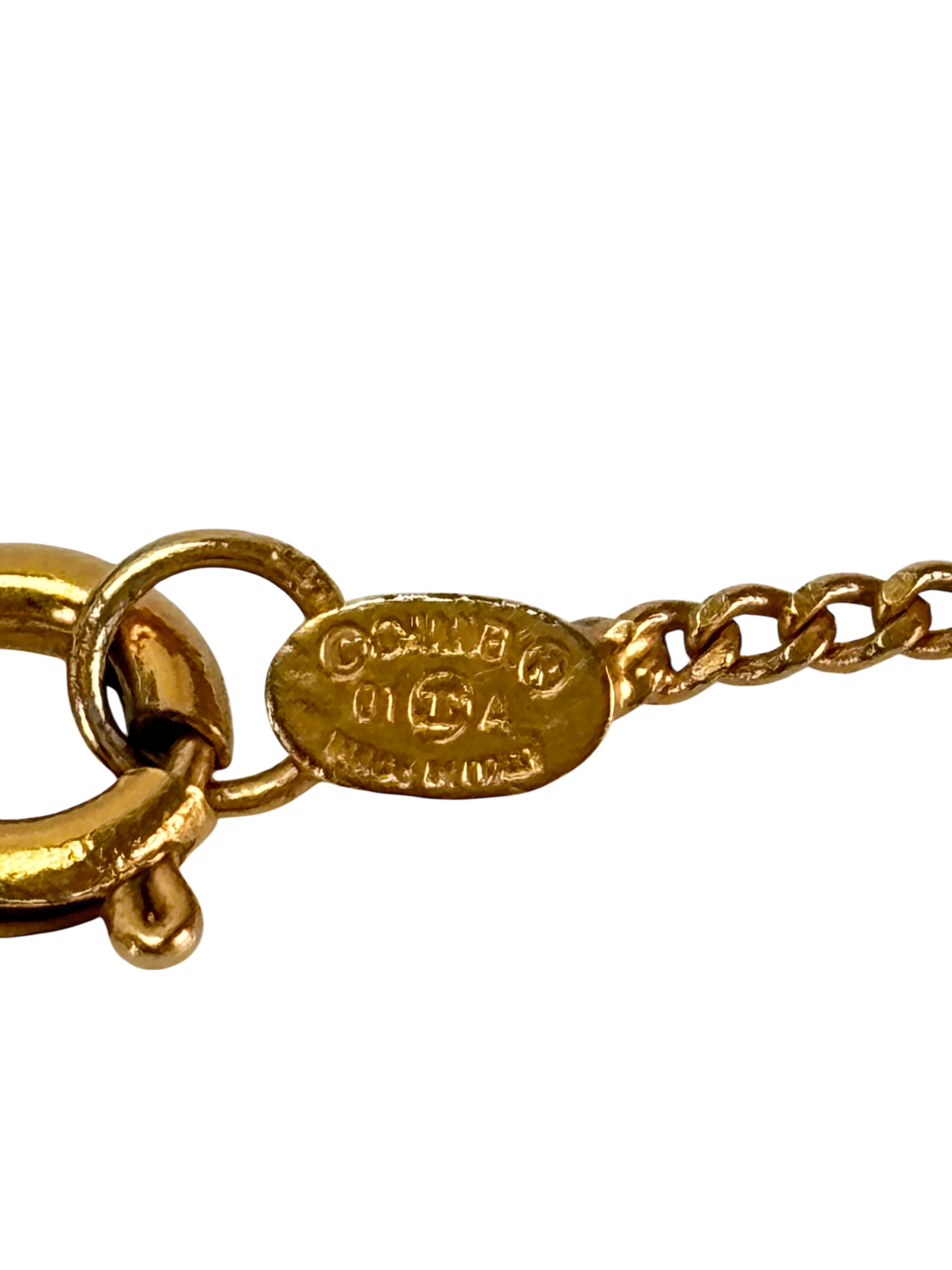 CHANEL - 01A Gold Coco Mark Wood Bar Necklace