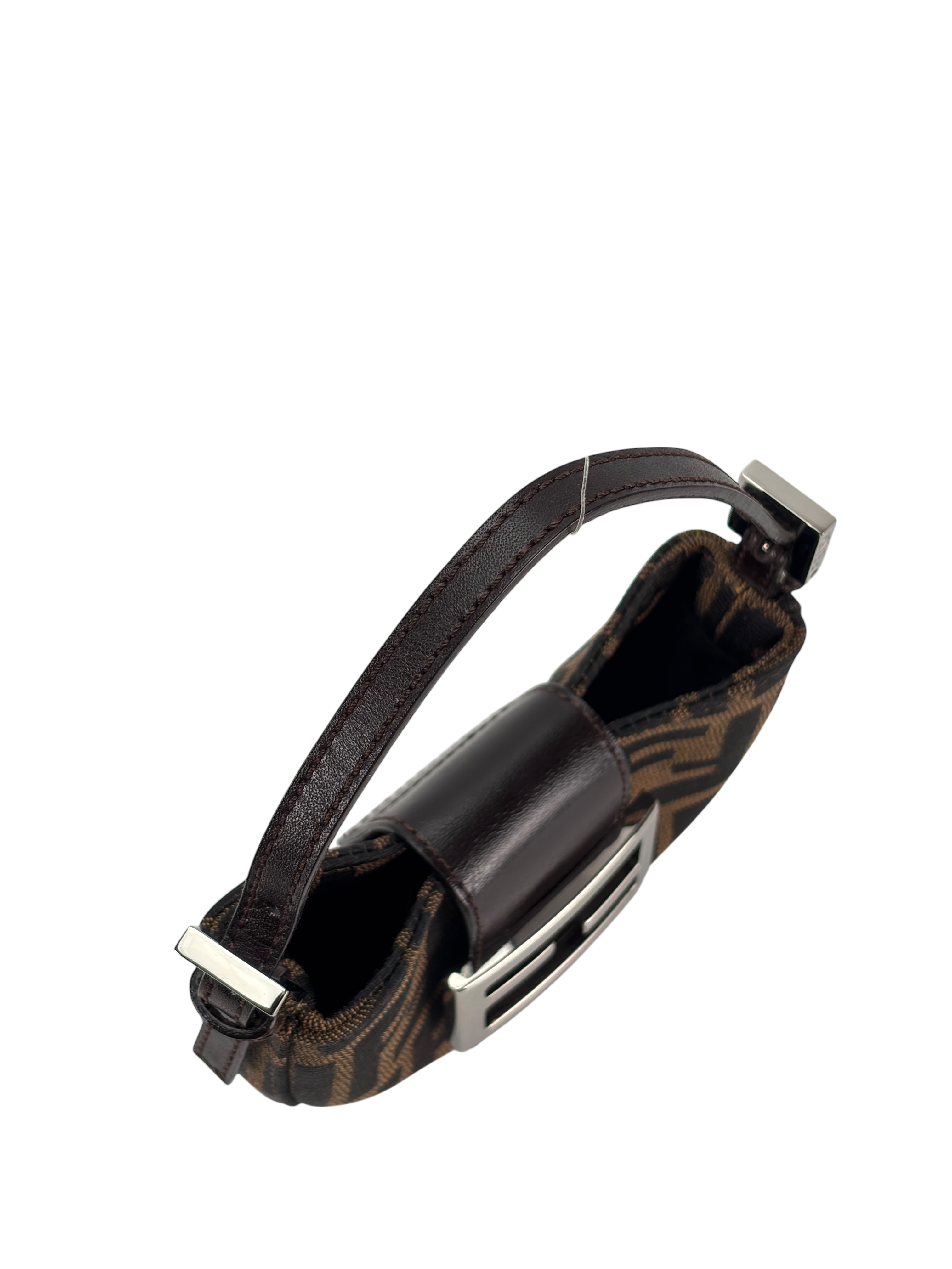 FENDI - Zucca Canvas Mini Croissant Handbag Black Brown