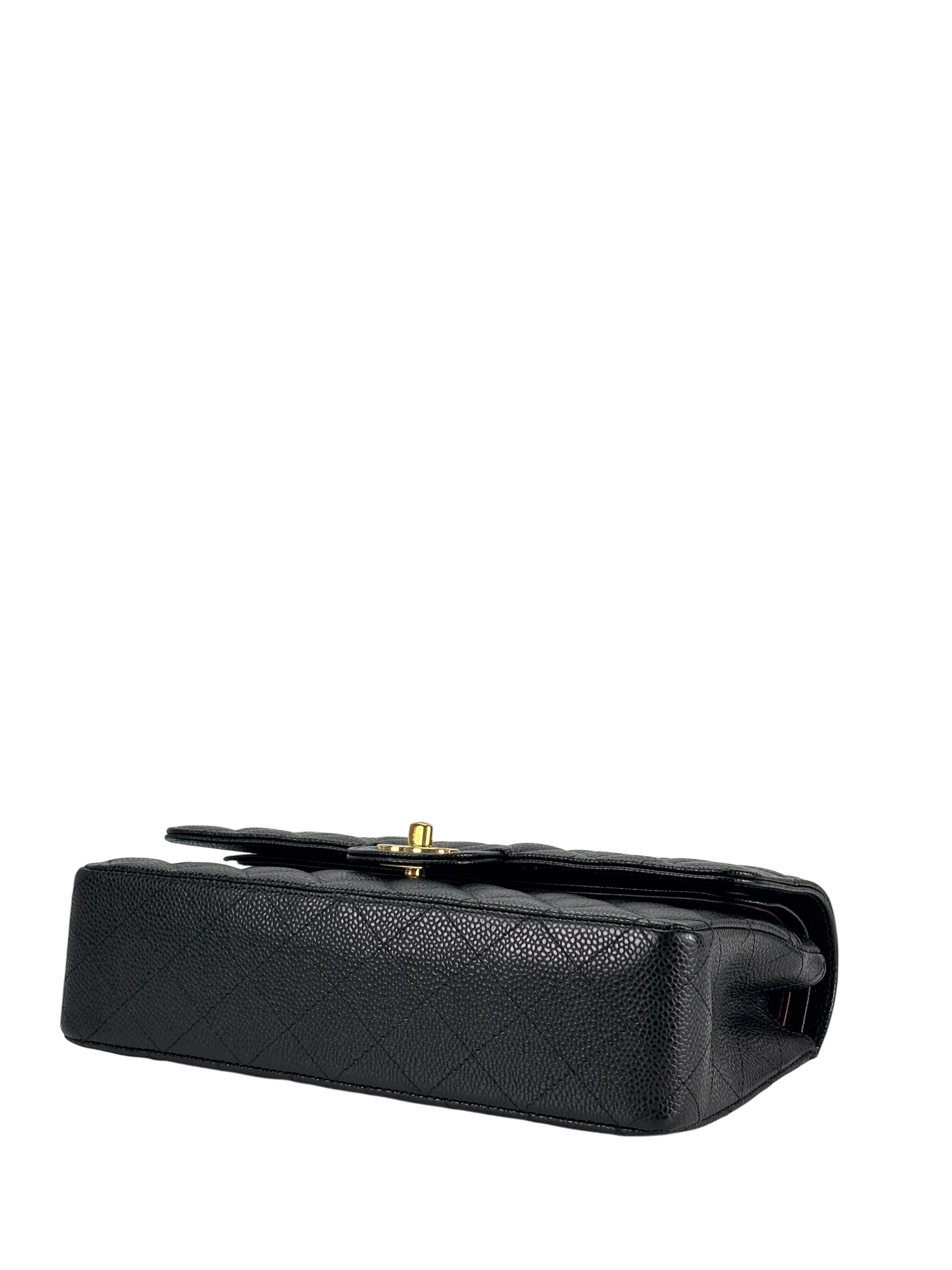 CHANEL - Medium Classic Double Flap Bag Black Caviar Gold Hardware (CF25)