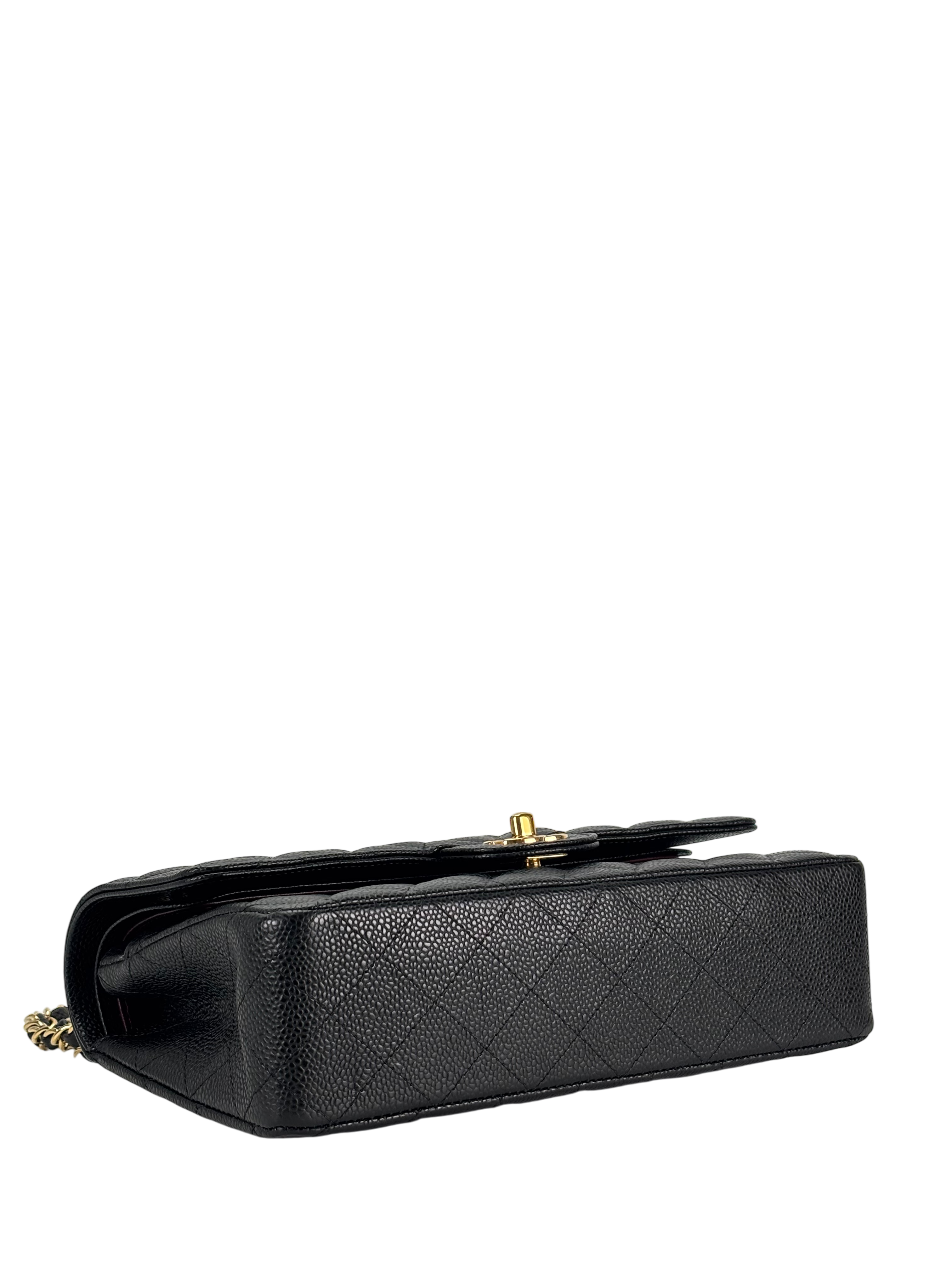 CHANEL - Medium Classic Double Flap Bag Black Caviar Gold Hardware (CF25)
