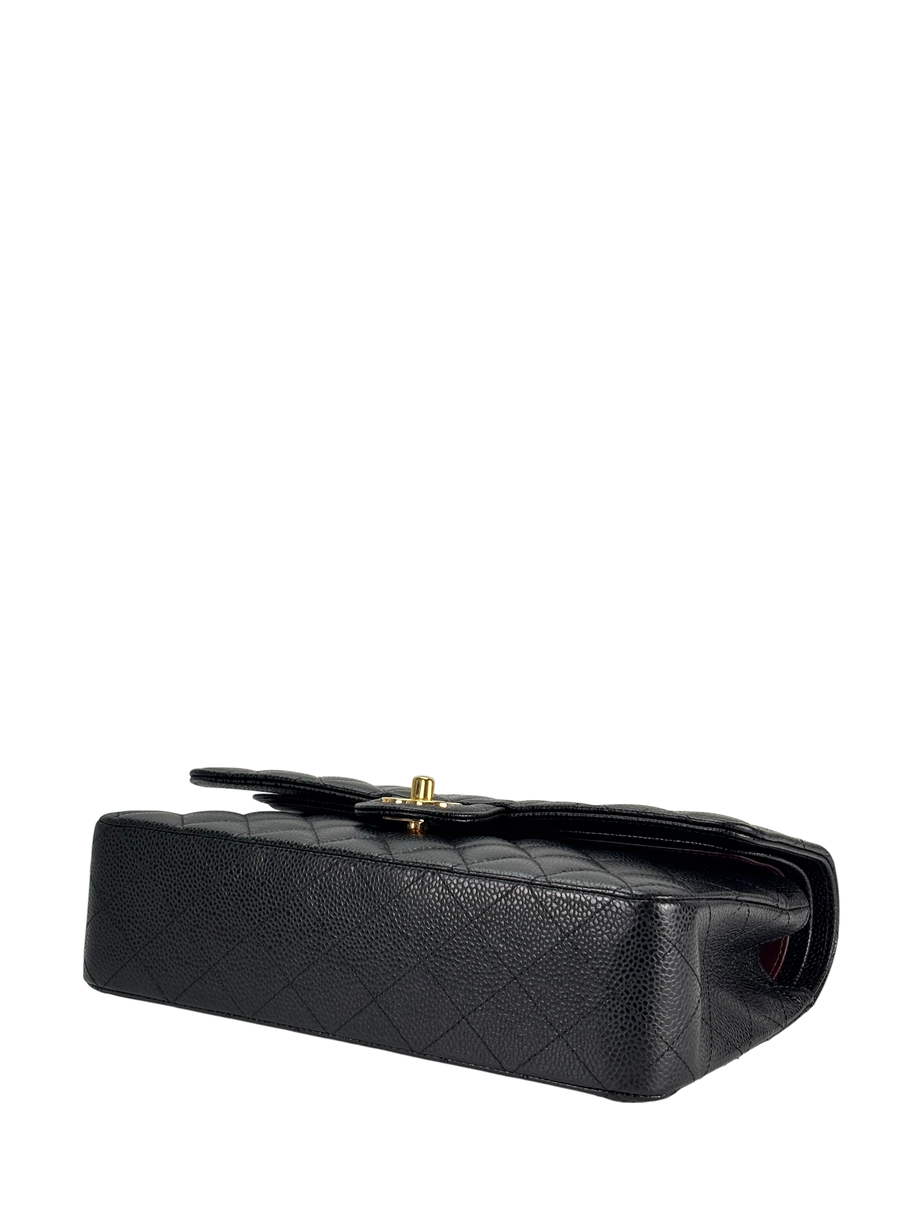 CHANEL - Medium Classic Double Flap Bag Black Caviar Gold Hardware (CF25)