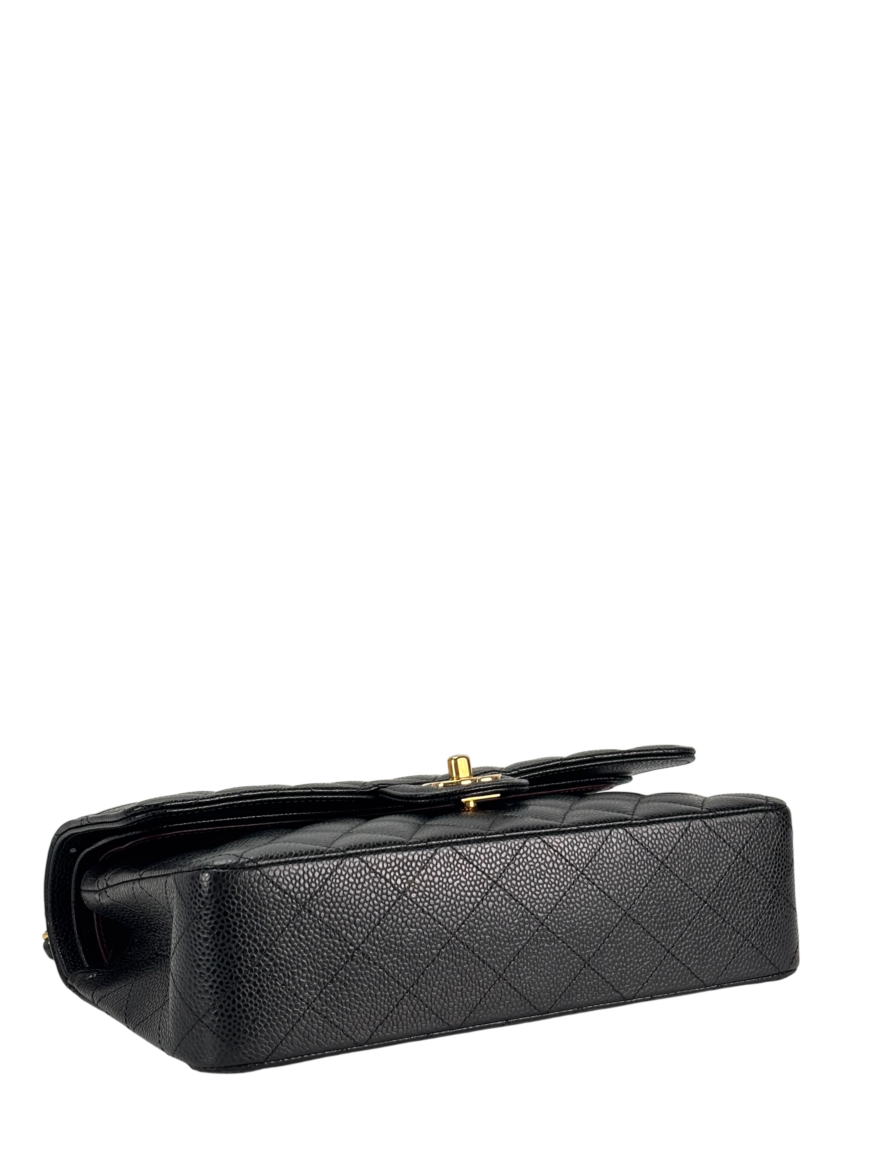 CHANEL - Medium Classic Double Flap Bag Black Caviar Gold Hardware (CF25)