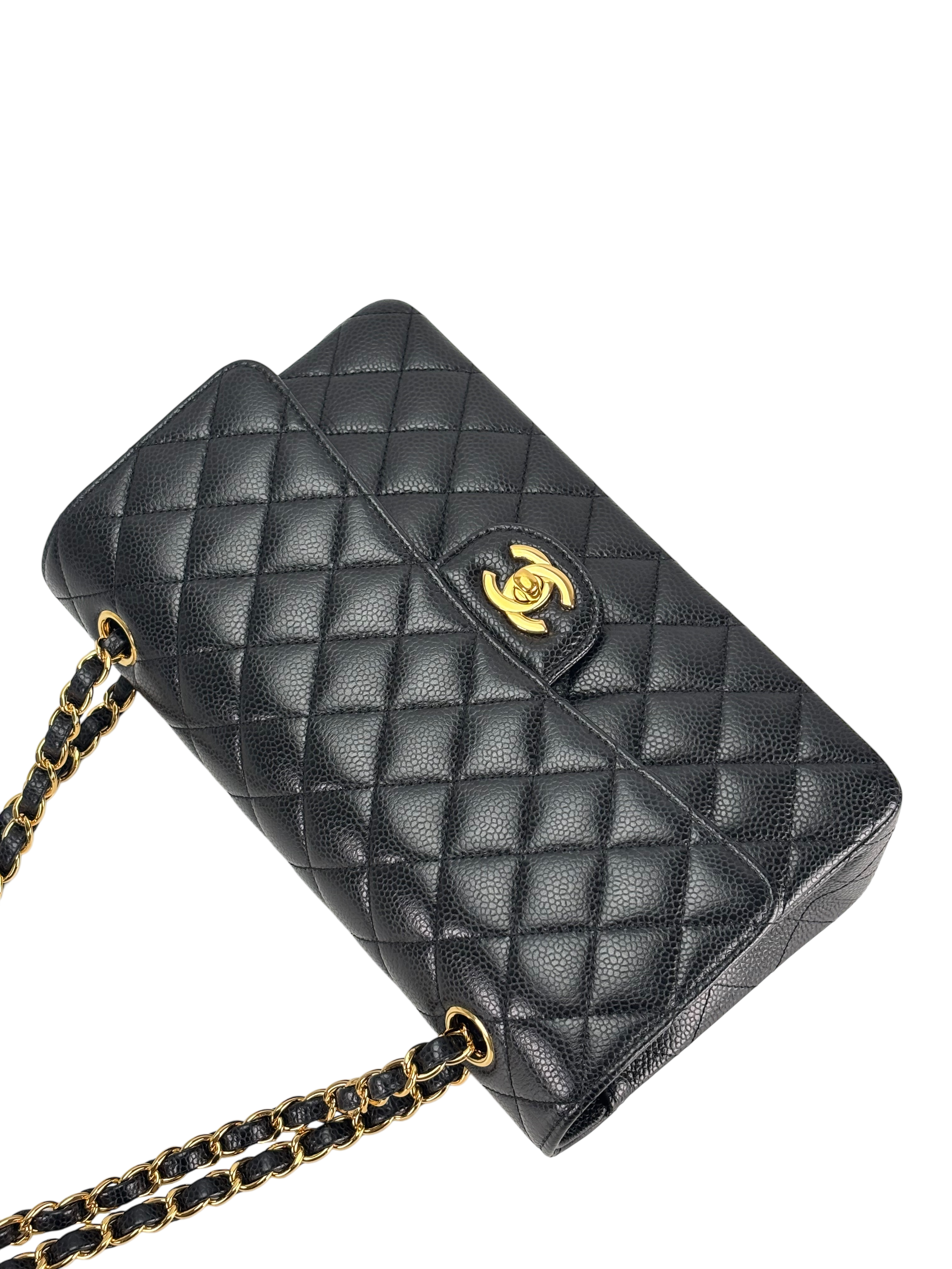 CHANEL - Medium Classic Double Flap Bag Black Caviar Gold Hardware (CF25)