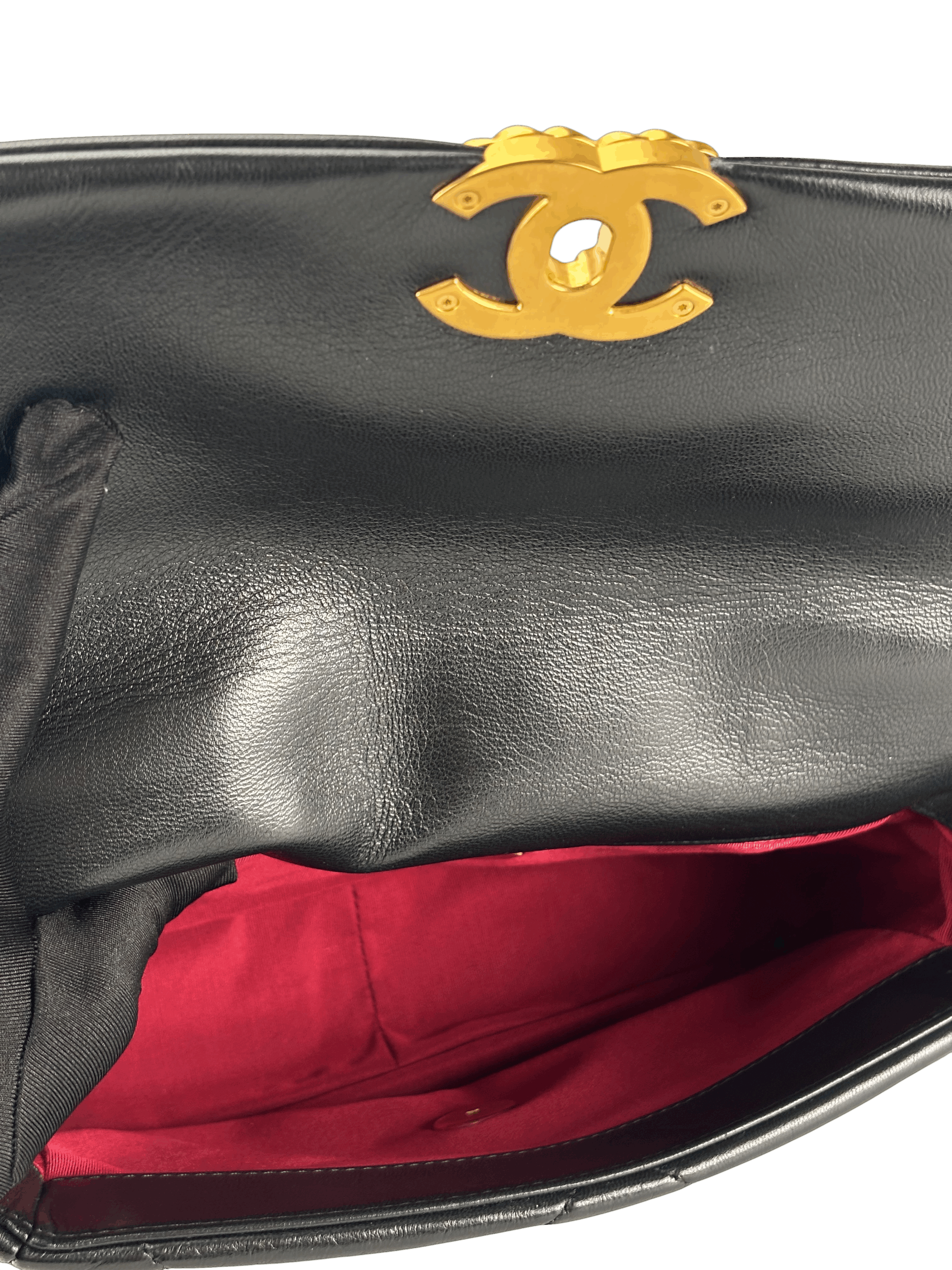 CHANEL - Black Lambskin 19 Medium Flap Bag