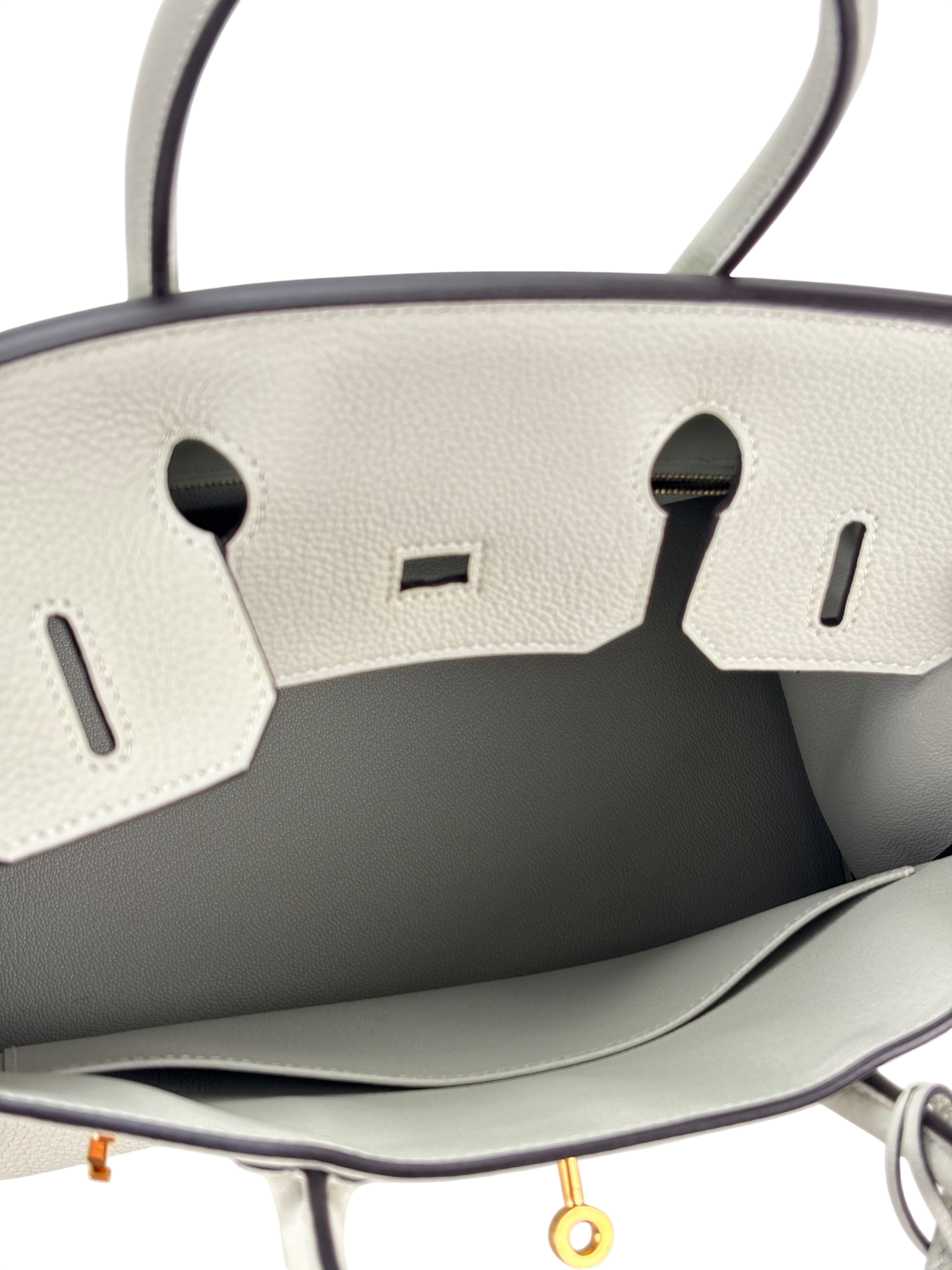 HERMES - Birkin 30 Gris Neve Togo Gold Hardware 