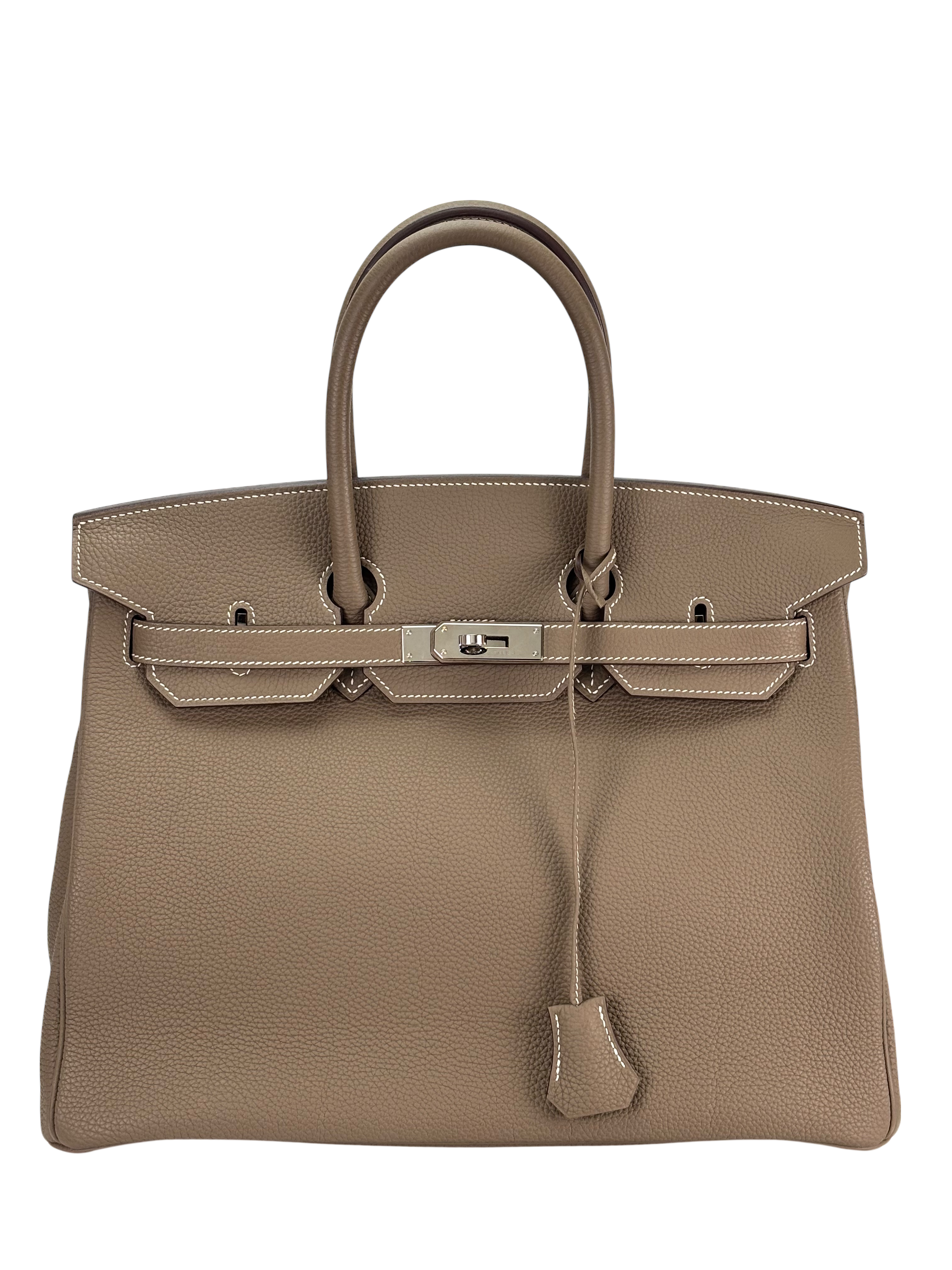 HERMES - Birkin 35 Etoupe Togo Palladium Hardware 