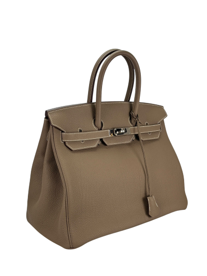 HERMES - Birkin 35 Etoupe Togo Palladium Hardware 